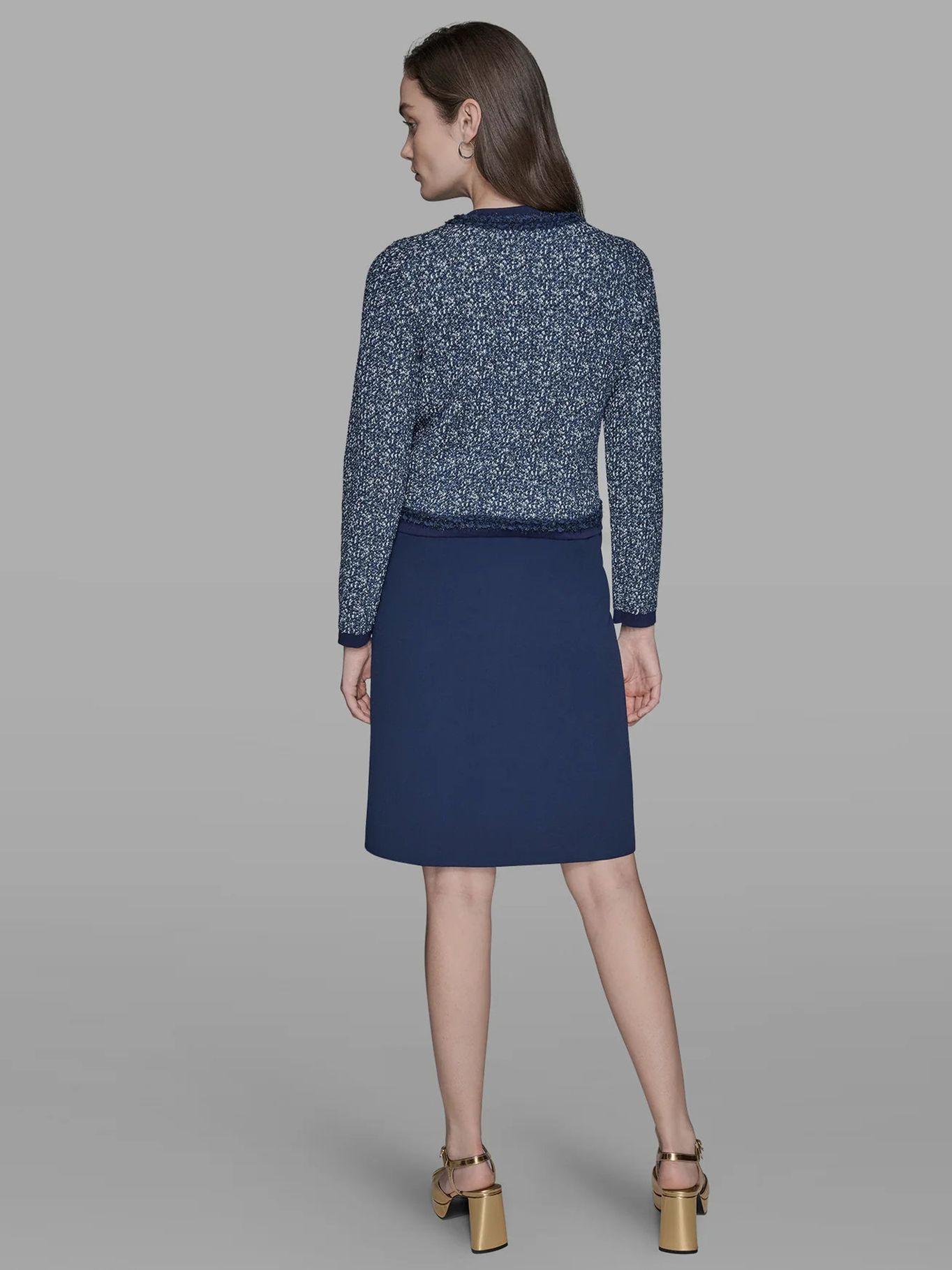 Sweater tipo chaqueta con cierre de botones Azul Karl-2