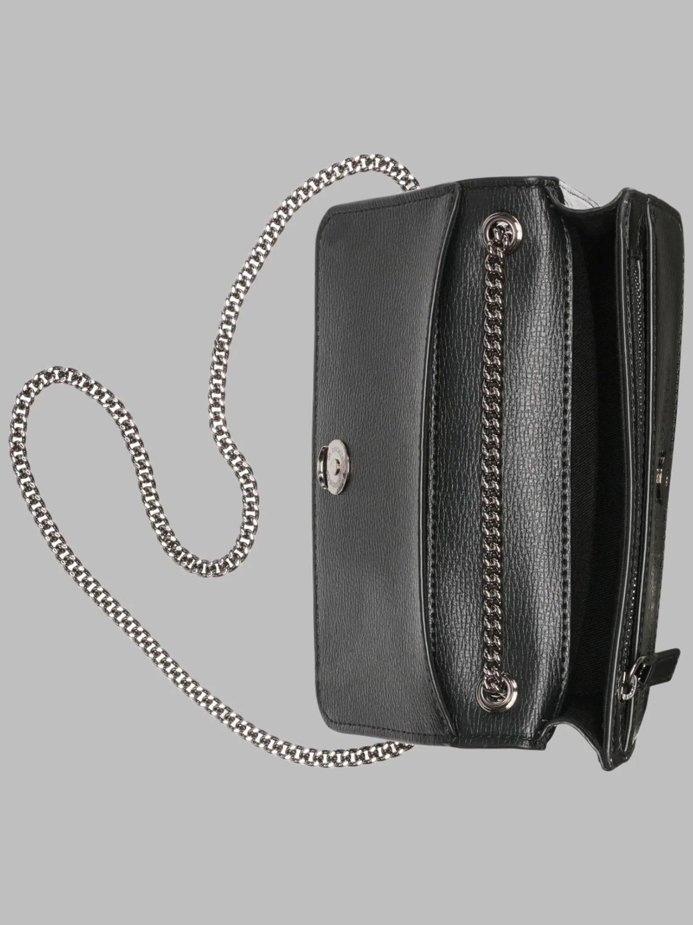 Cartera hombro logo bordado y cana metálica Negro-3