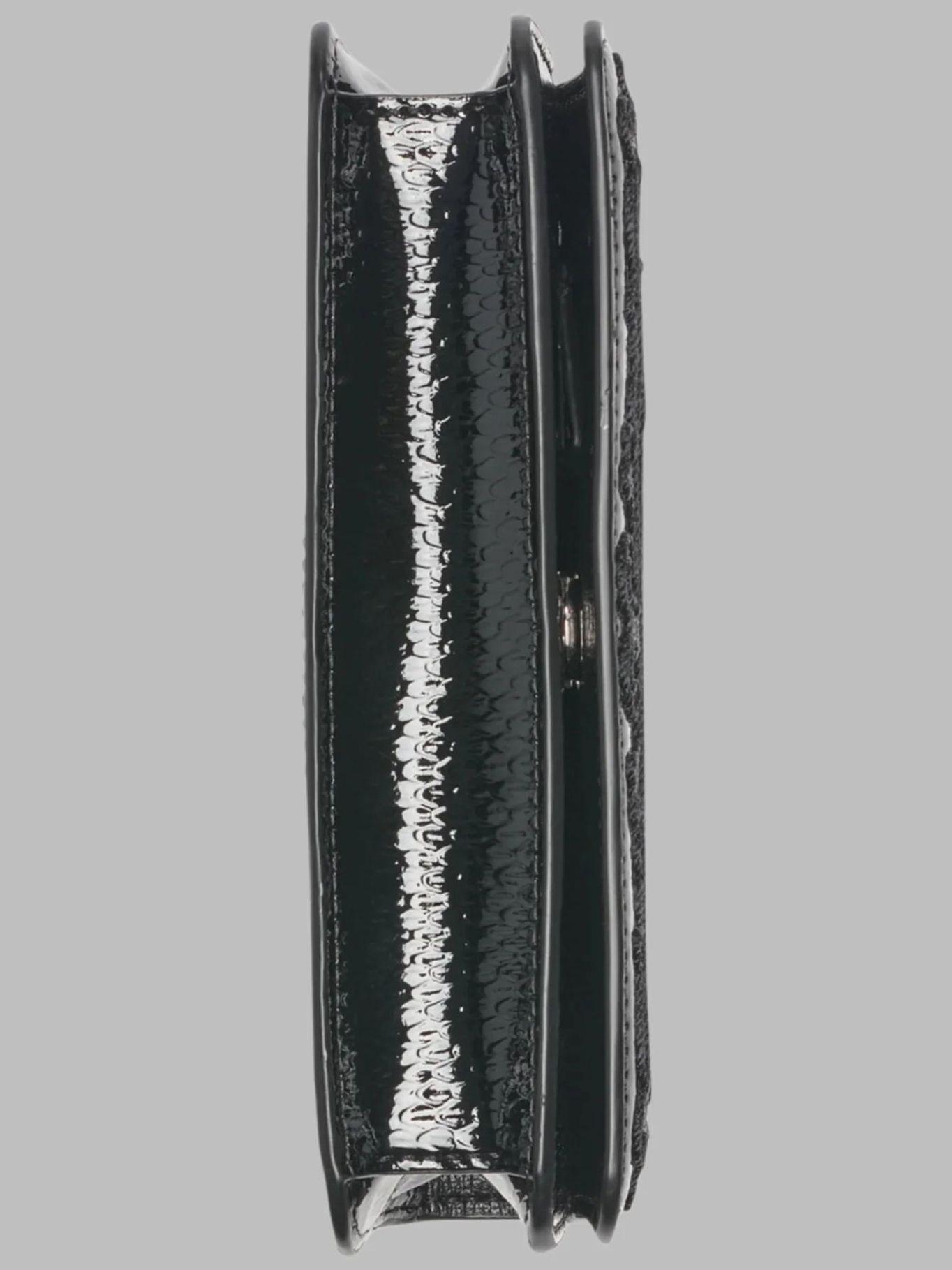Cartera hombro logo bordado y cana metálica Negro-4