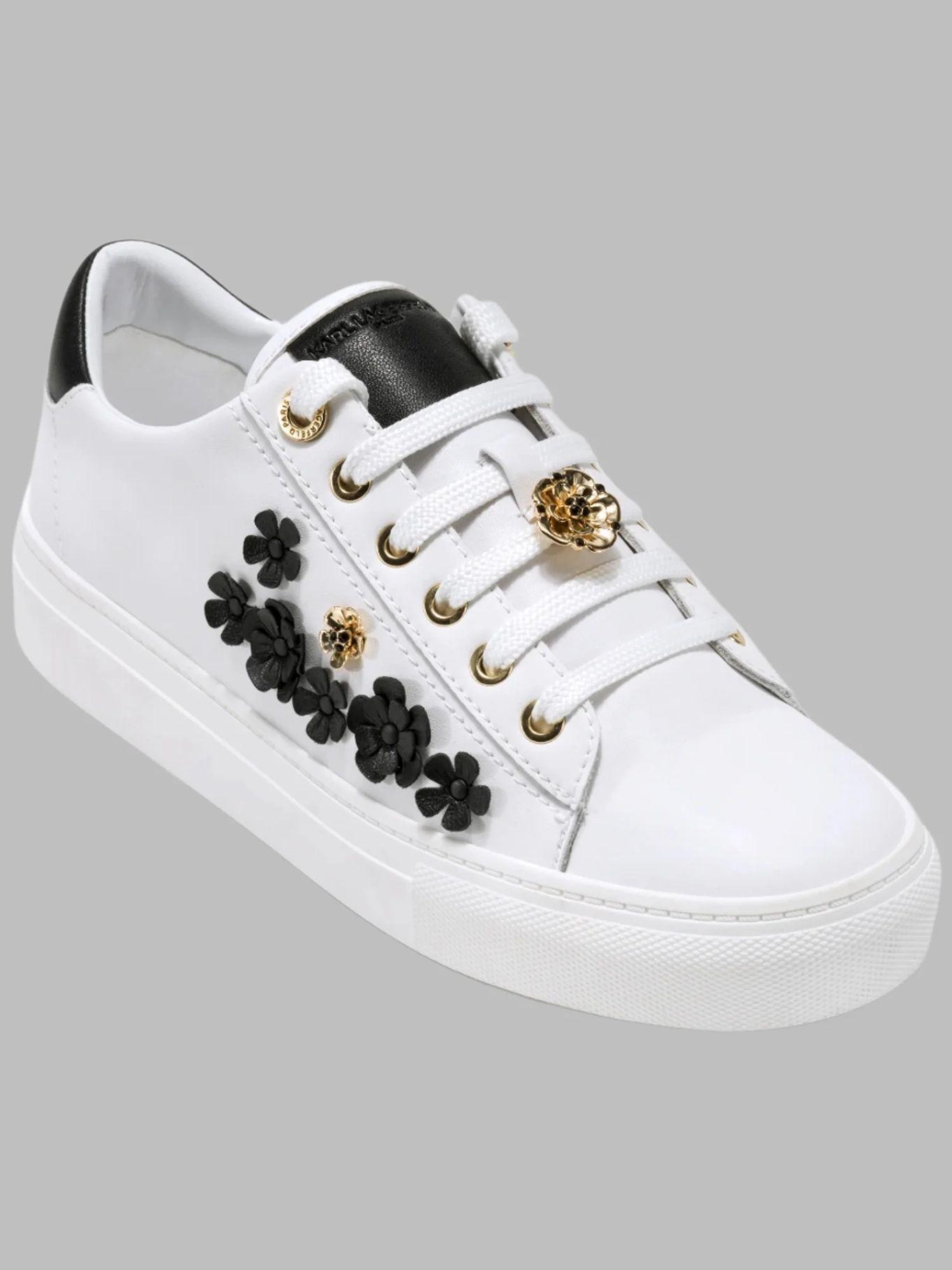 Zapatillas aplicaciones florales Blanco Karl Lagerfeld-1