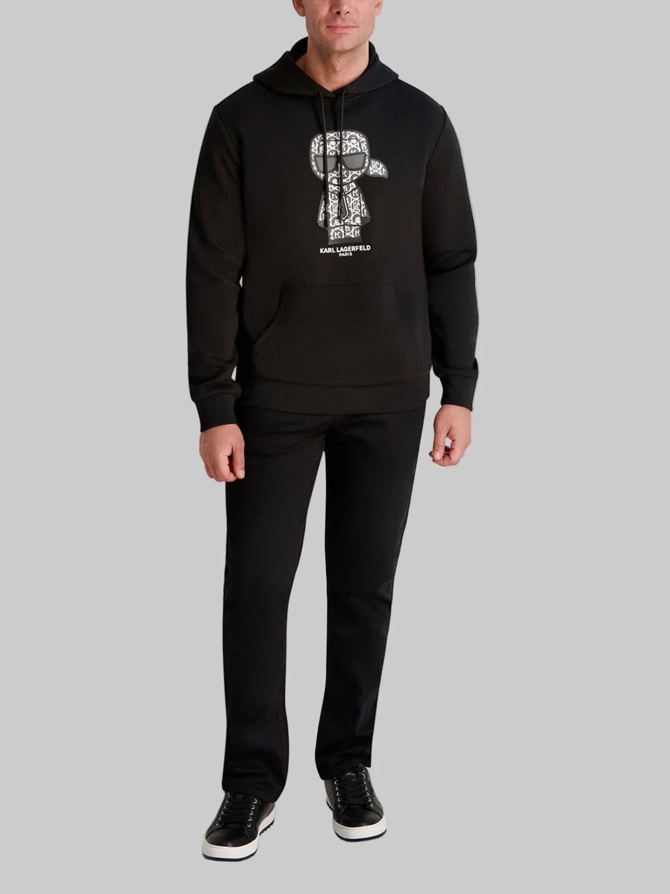 Polerón felpa y gorro monograma Karl Negro Karl-1