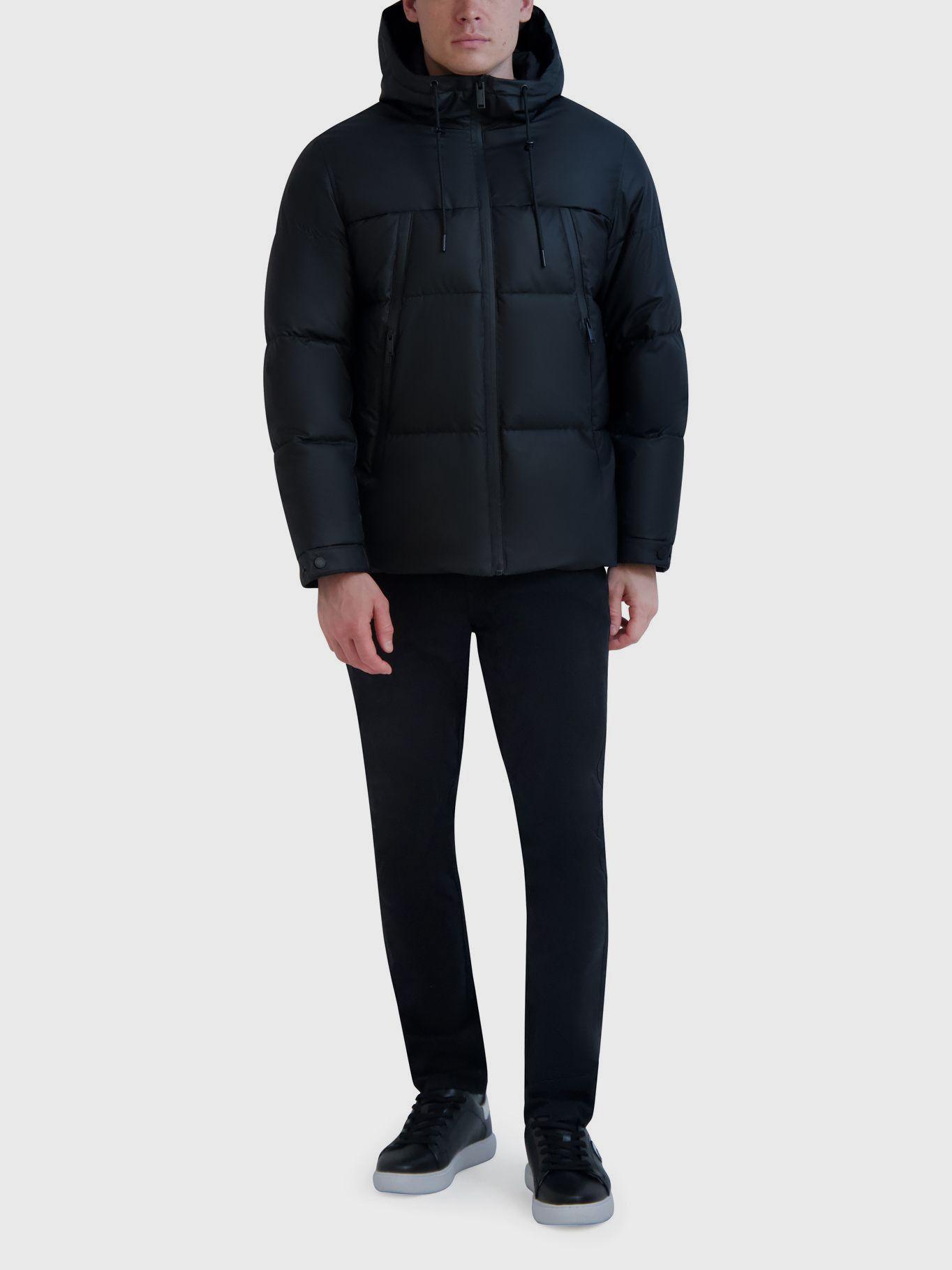 Parka con bolsillos alargados Negra-1