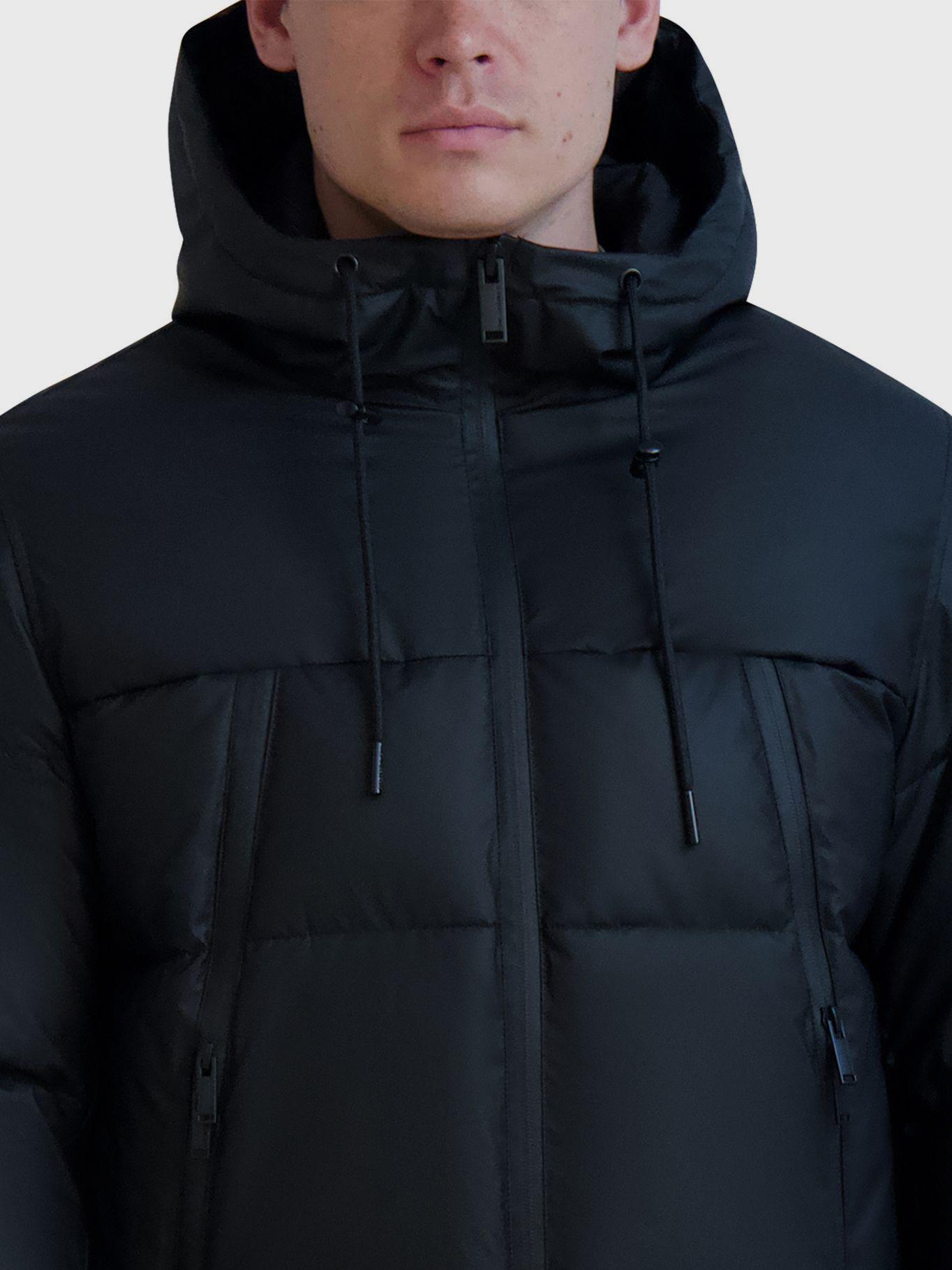 Parka con bolsillos alargados Negra-5