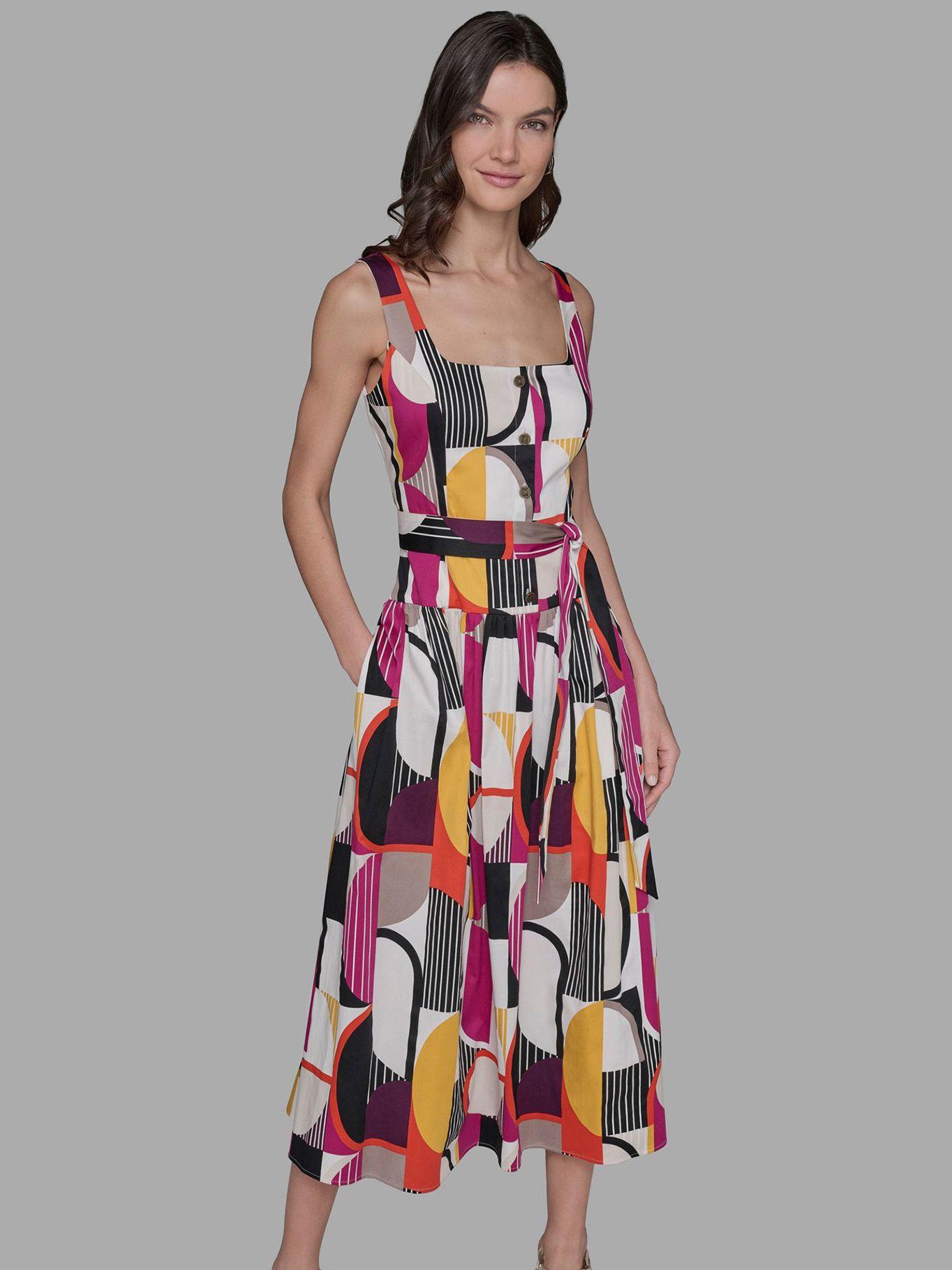 Vestido estampado geométrico Multicolor Karl Lagerfeld-0