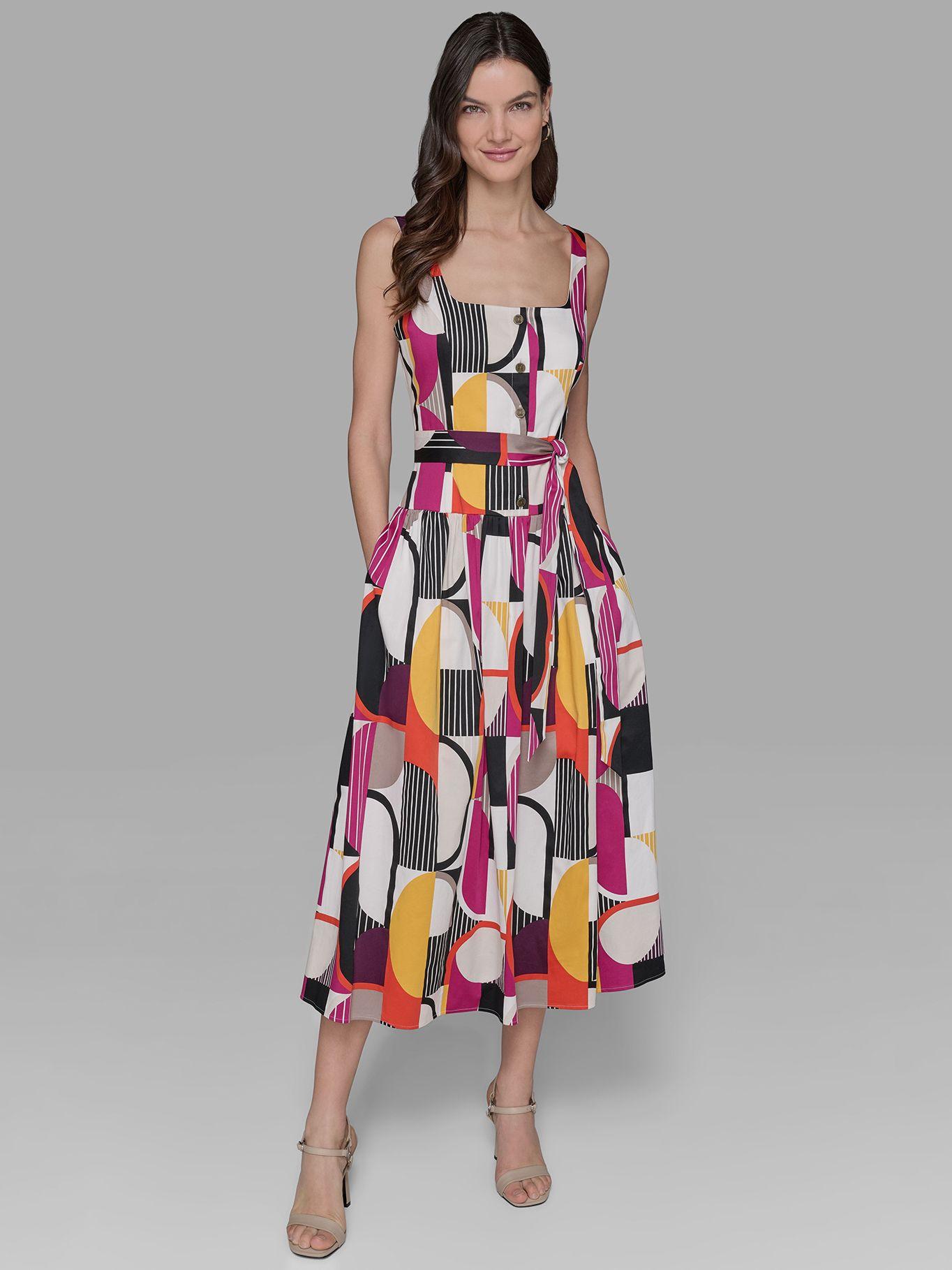 Vestido estampado geométrico Multicolor Karl Lagerfeld-1