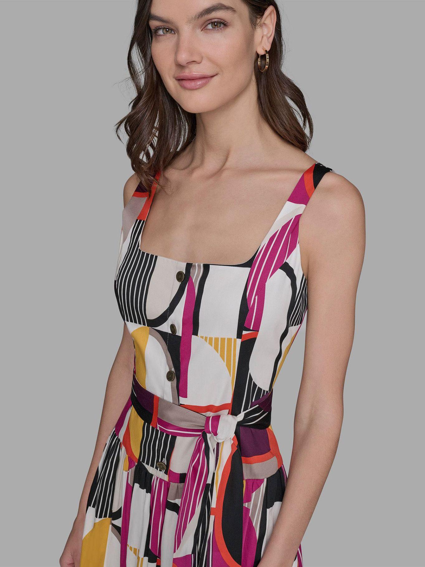 Vestido estampado geométrico Multicolor Karl Lagerfeld-4