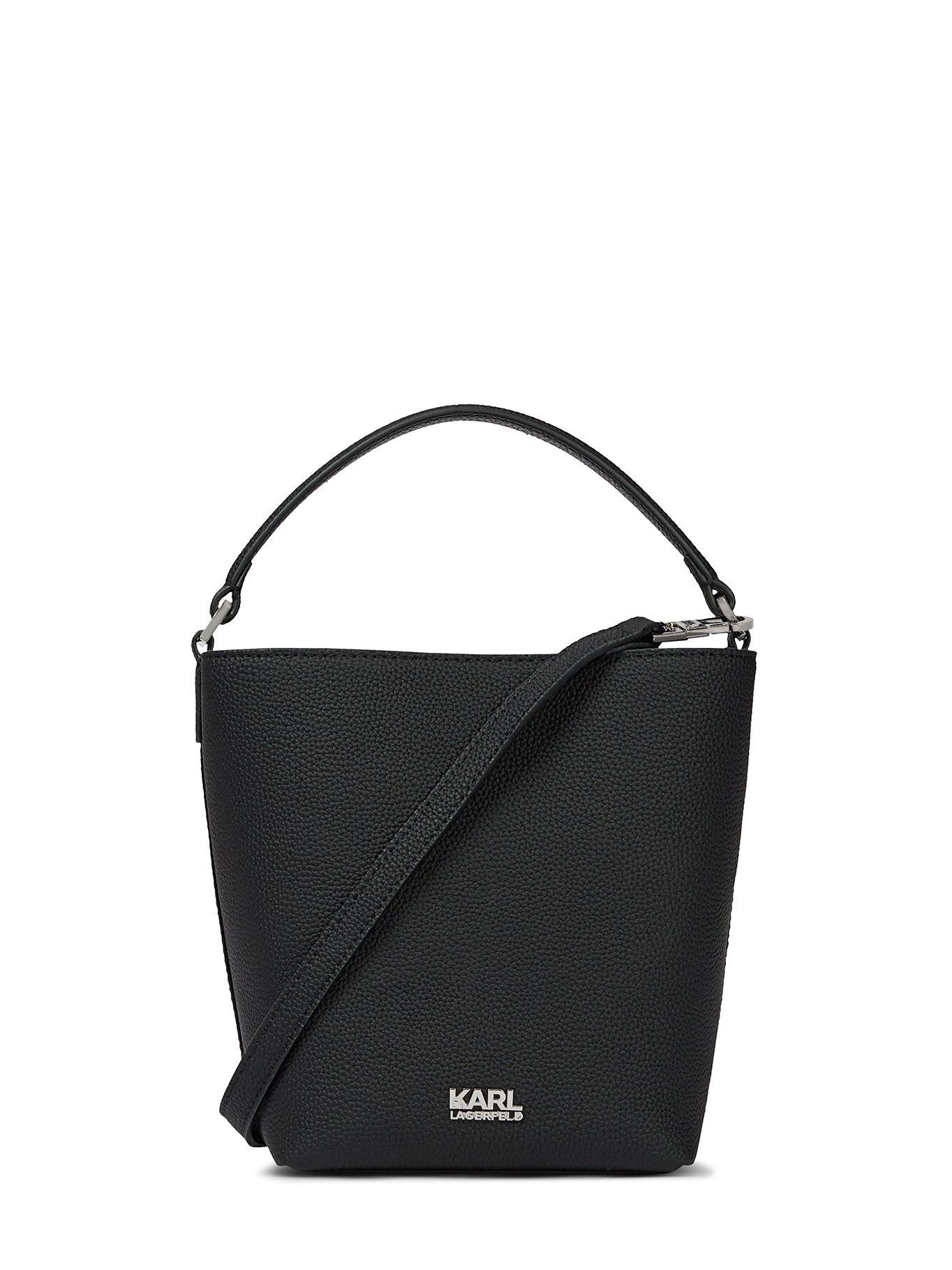 Cartera bucket Ikon Pebble Negro Karl Lagerfeld-1