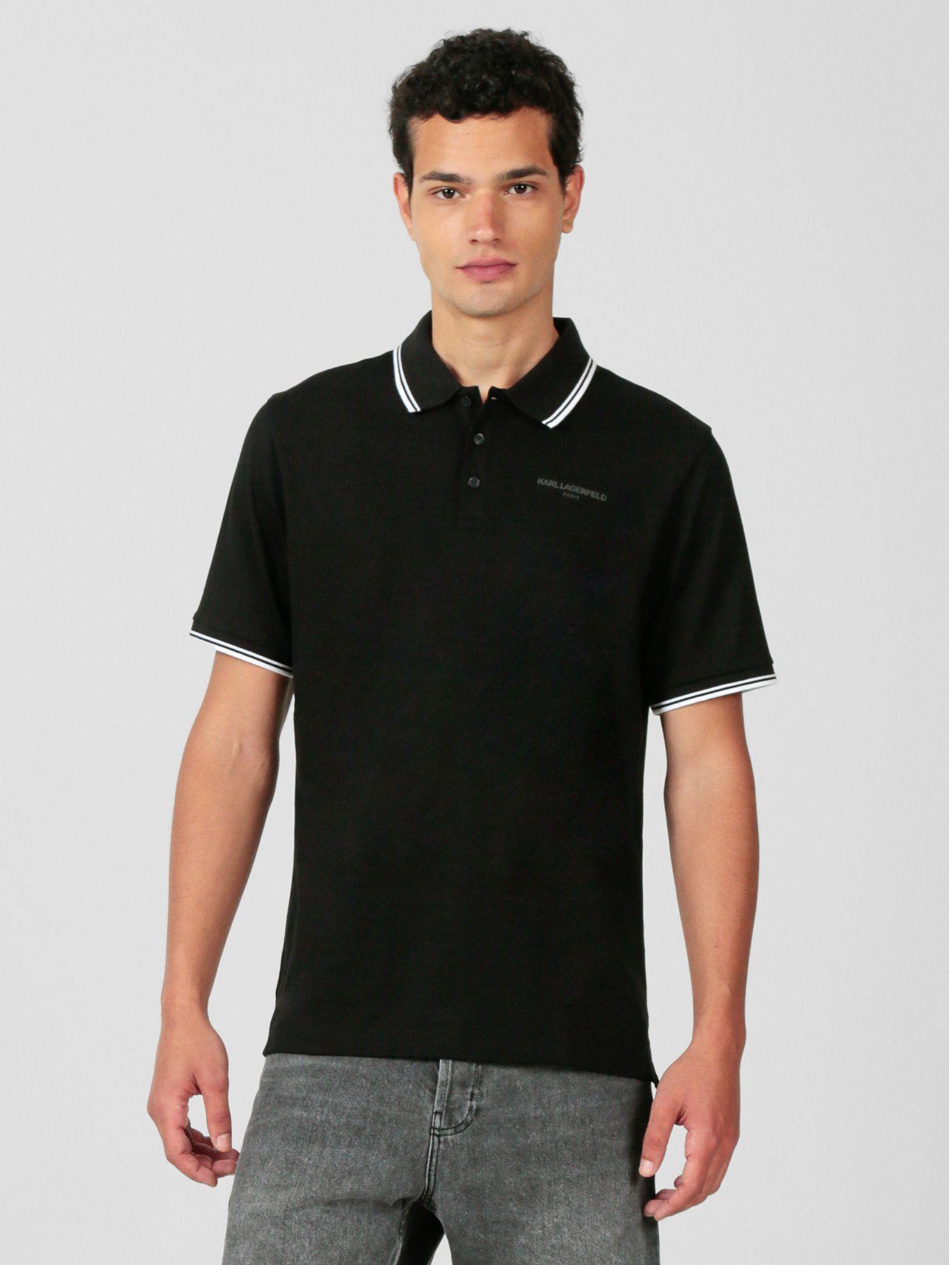 Polo con detalles en - Core Karl Negro Karl Lagerfeld-0