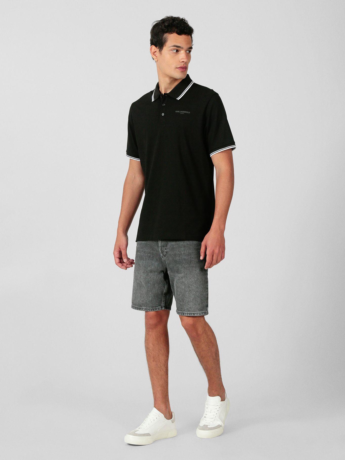 Polo con detalles en - Core Karl Negro Karl Lagerfeld-1