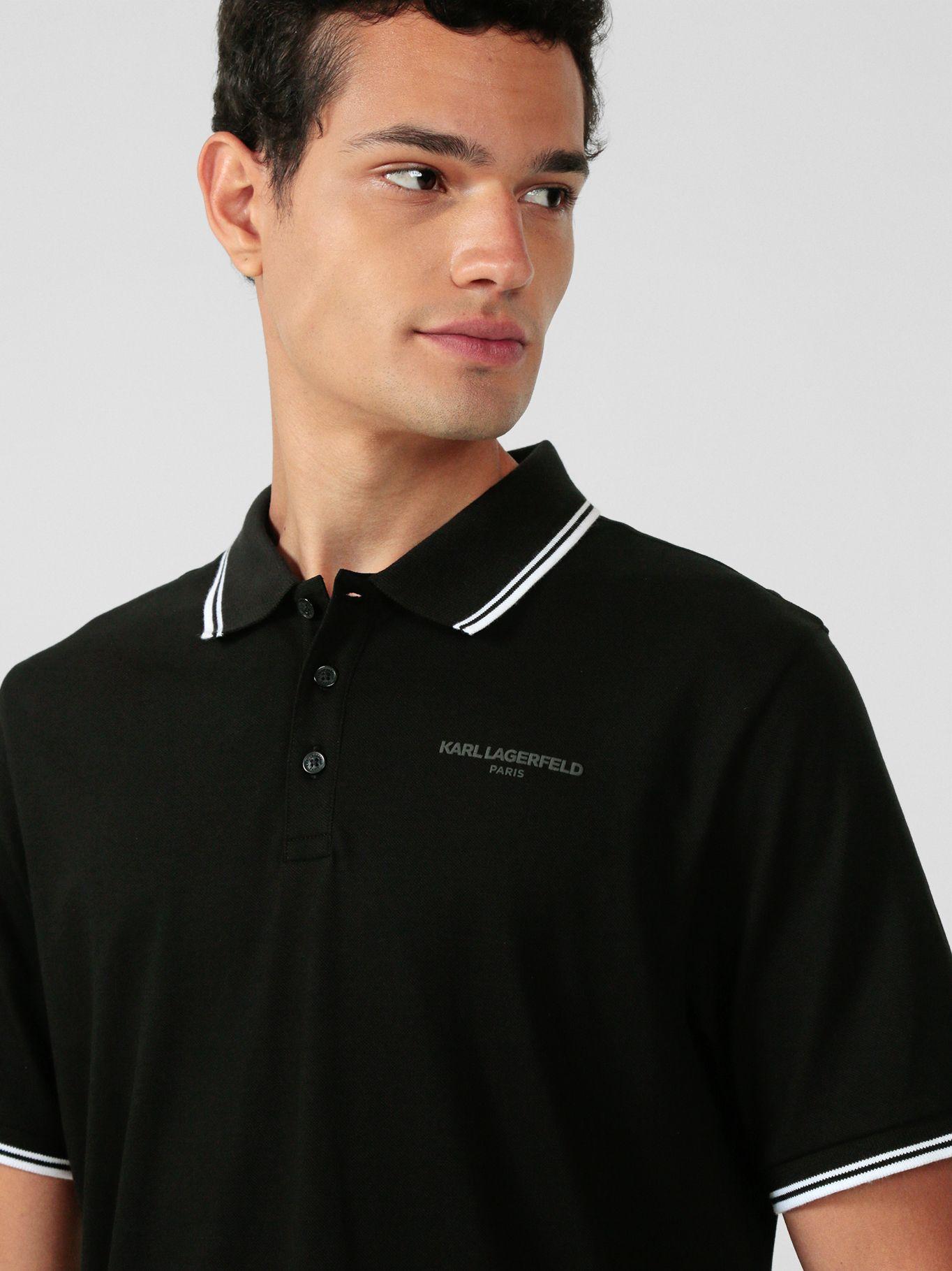 Polo con detalles en - Core Karl Negro Karl Lagerfeld-4