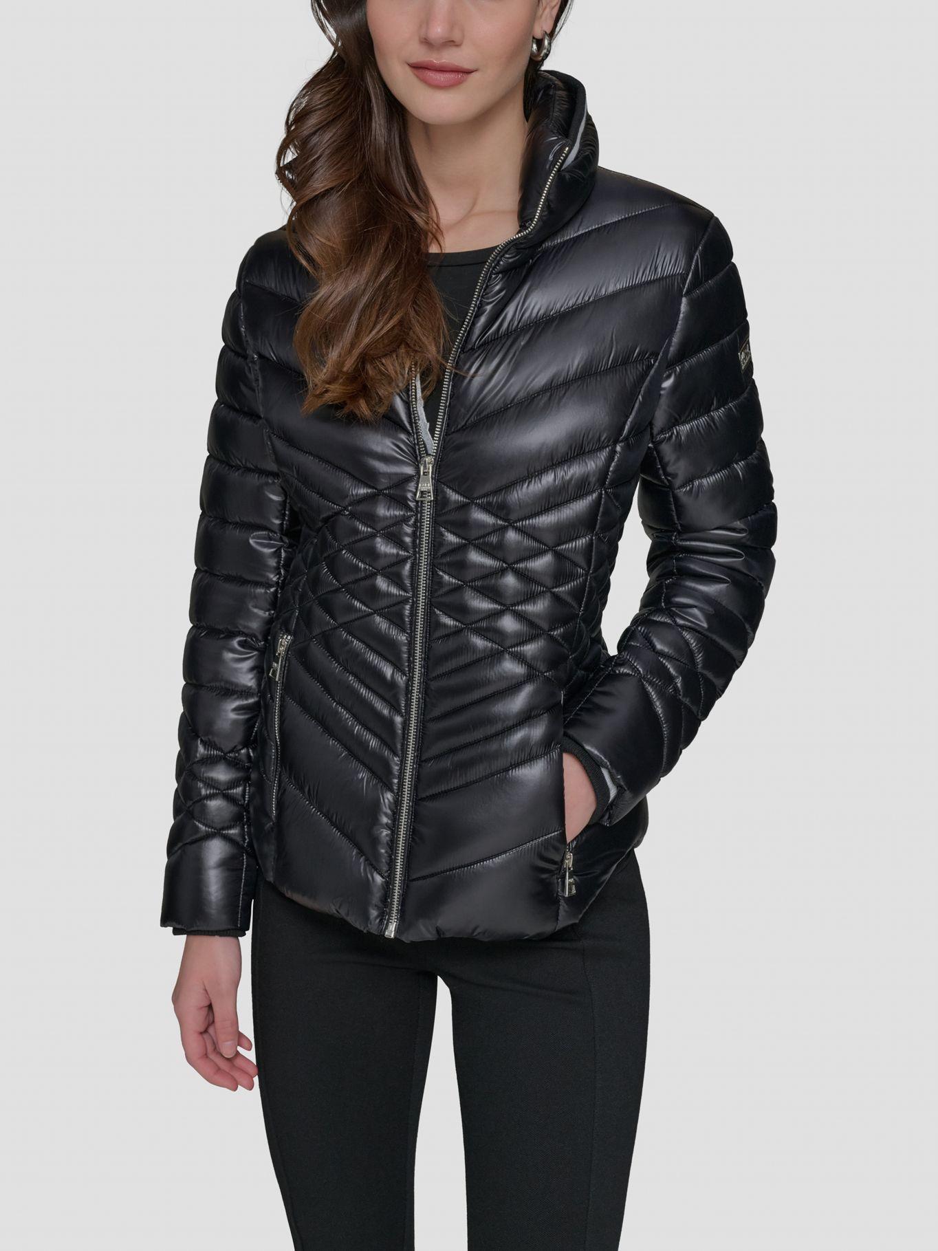 Chaqueta puffer con cuello alto Negro Karl Lagerfeld-0