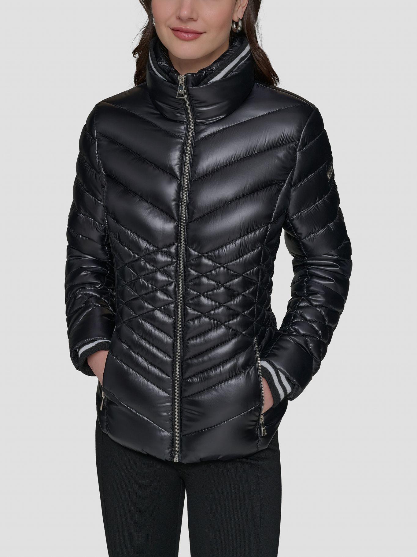Chaqueta puffer con cuello alto Negro Karl Lagerfeld-3