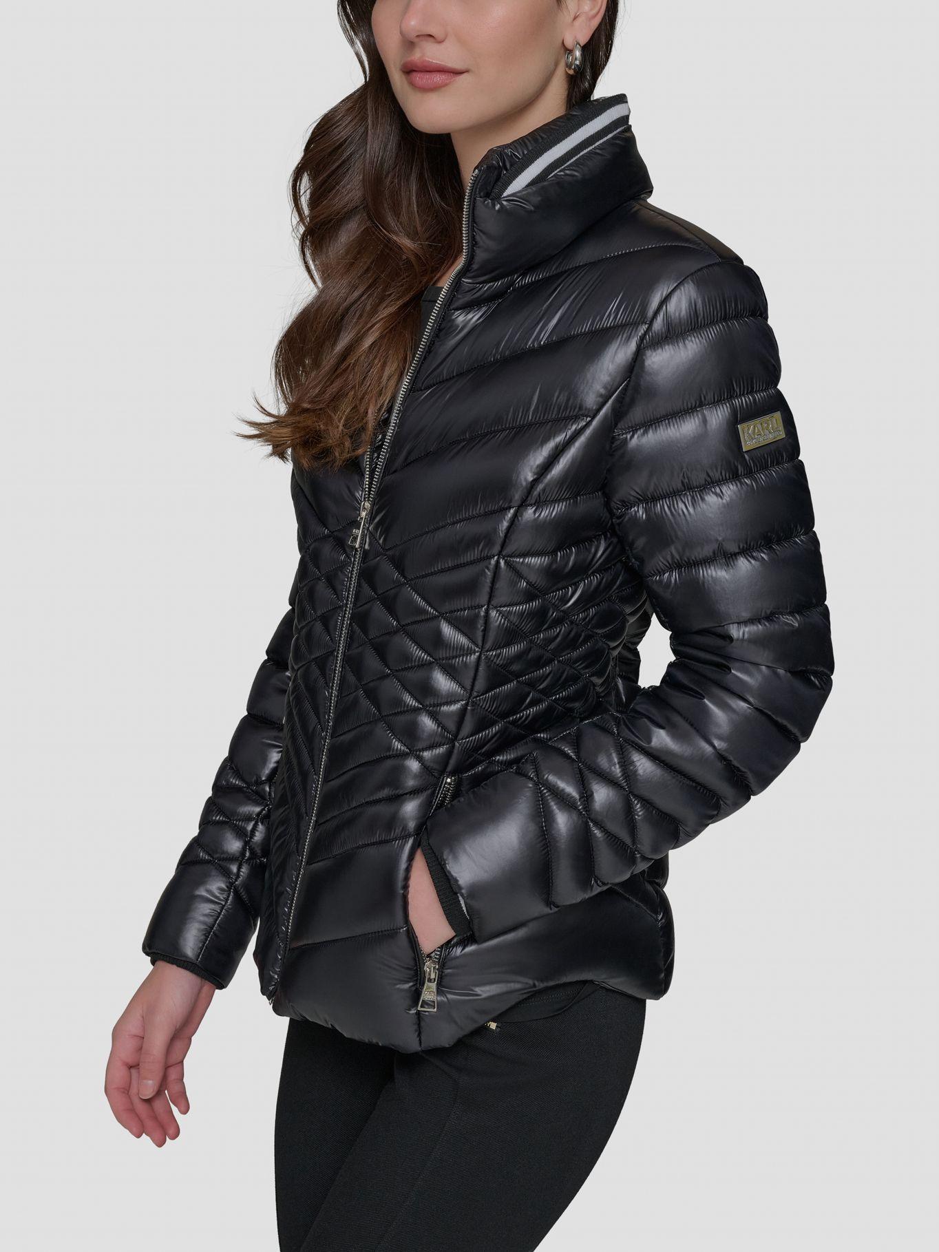 Chaqueta puffer con cuello alto Negro Karl Lagerfeld-4