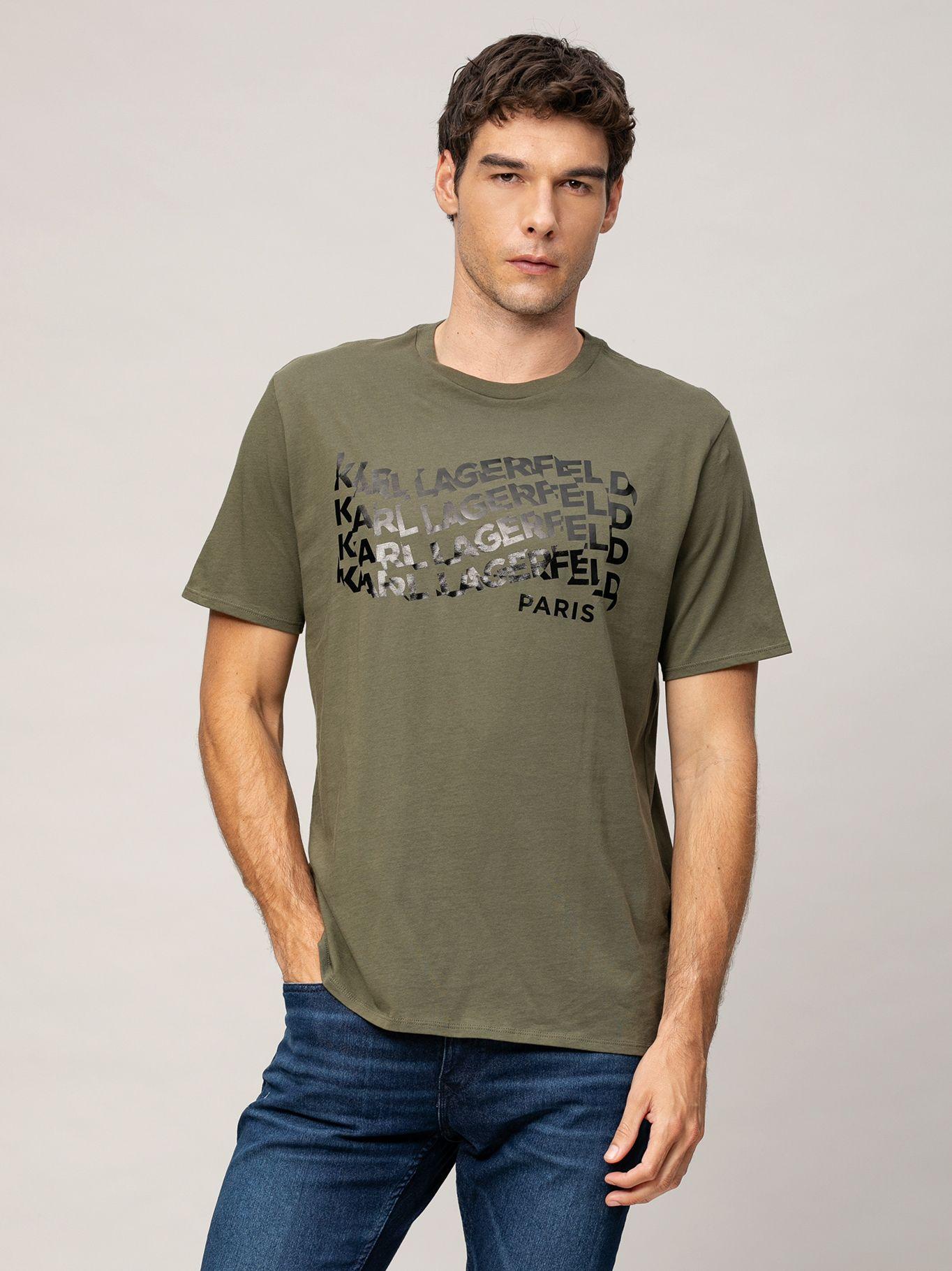 Polera estampado logo efecto ola Karl Lagerfeld Verde-0