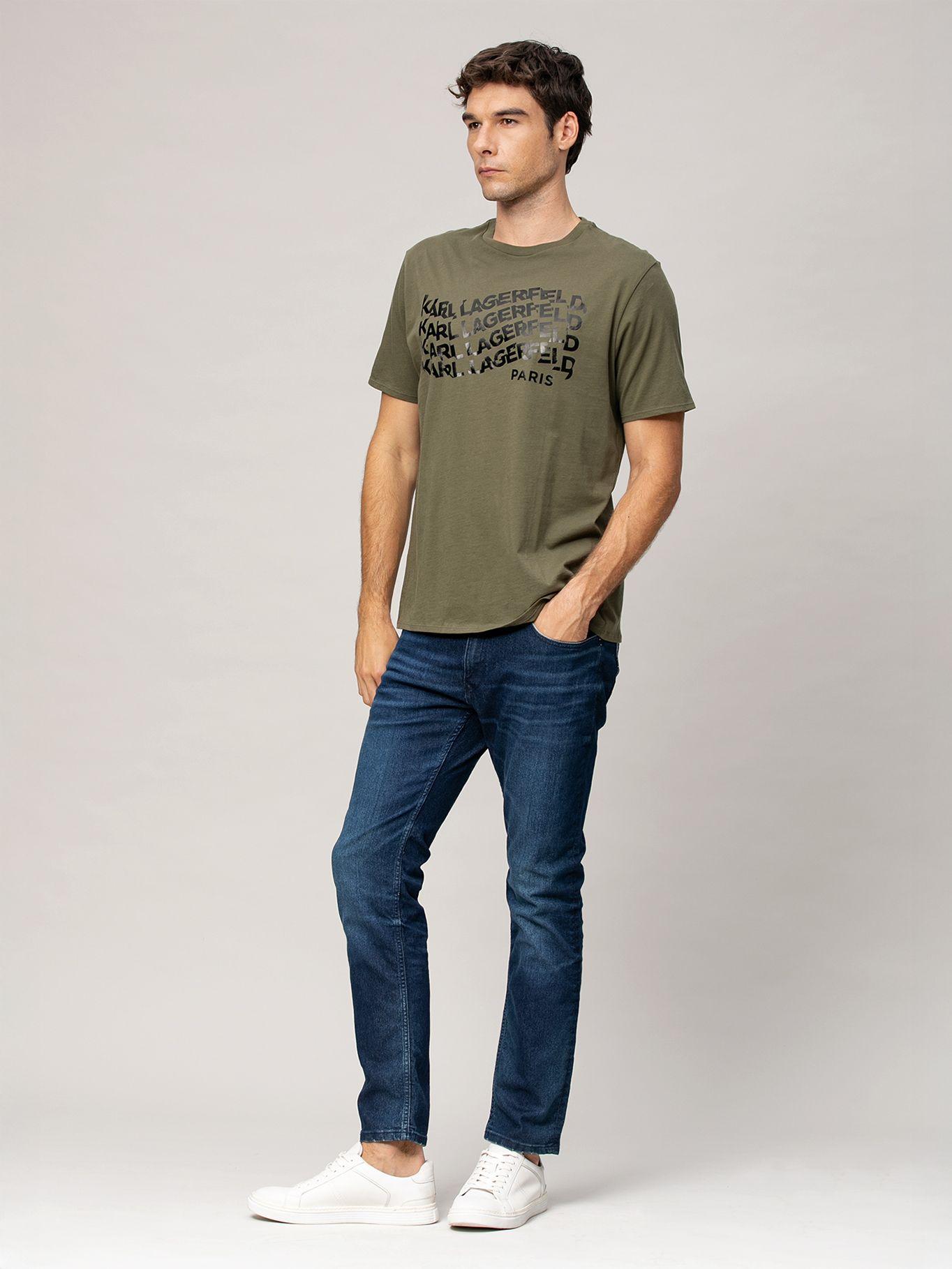 Polera estampado logo efecto ola Karl Lagerfeld Verde-1
