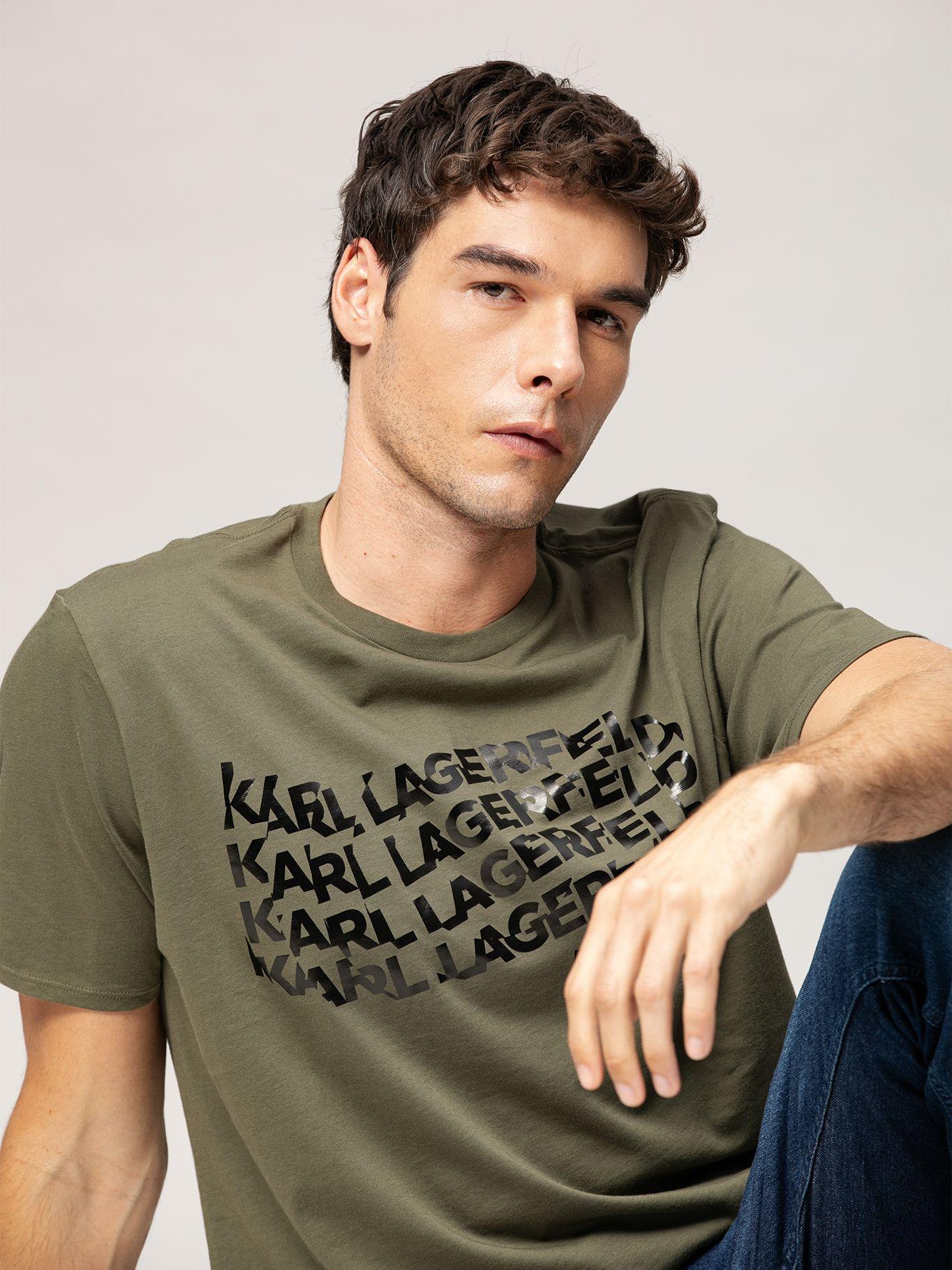 Polera estampado logo efecto ola Karl Lagerfeld Verde-3