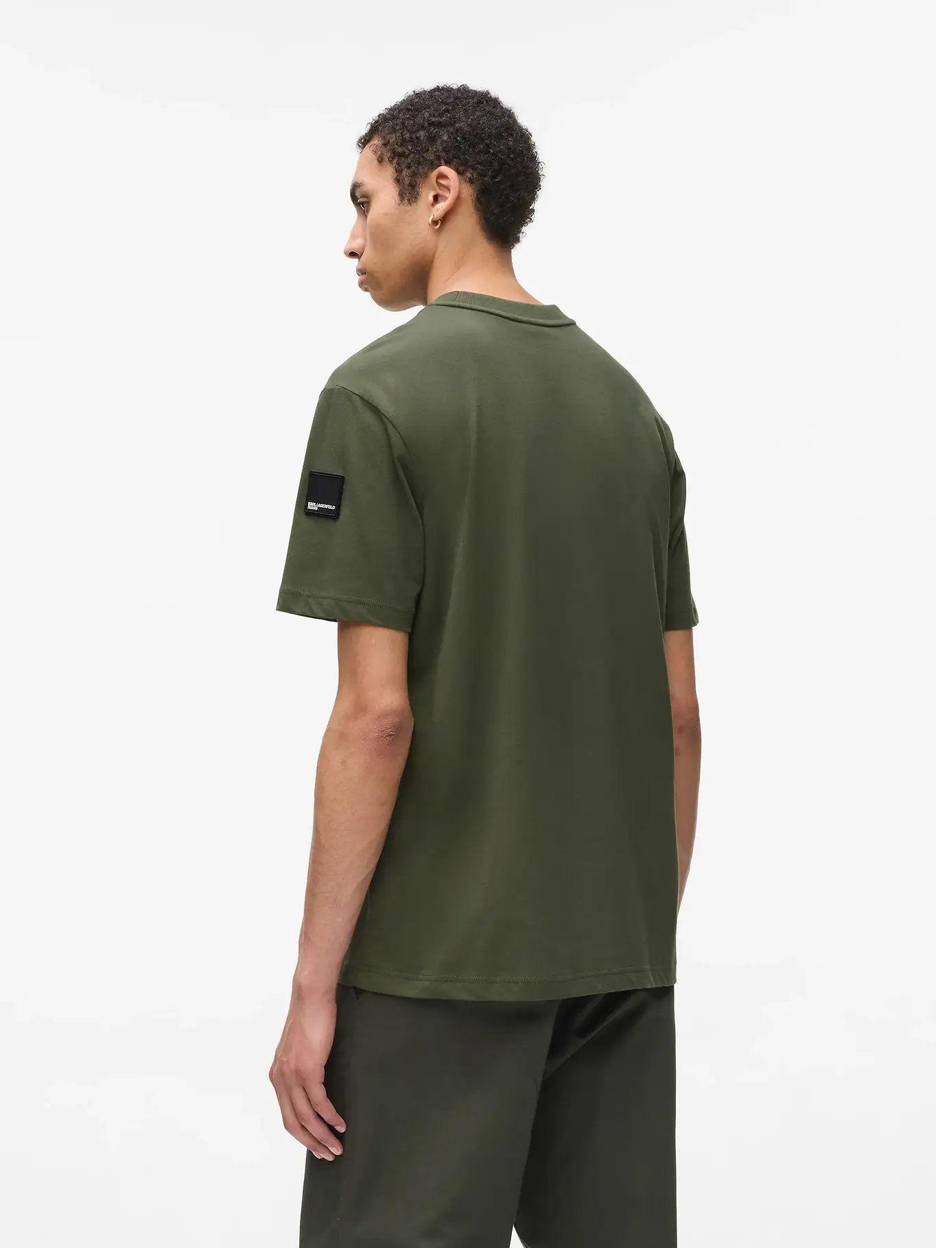 Polera corte regular parche goma Verde Karl Lagerfeld-2