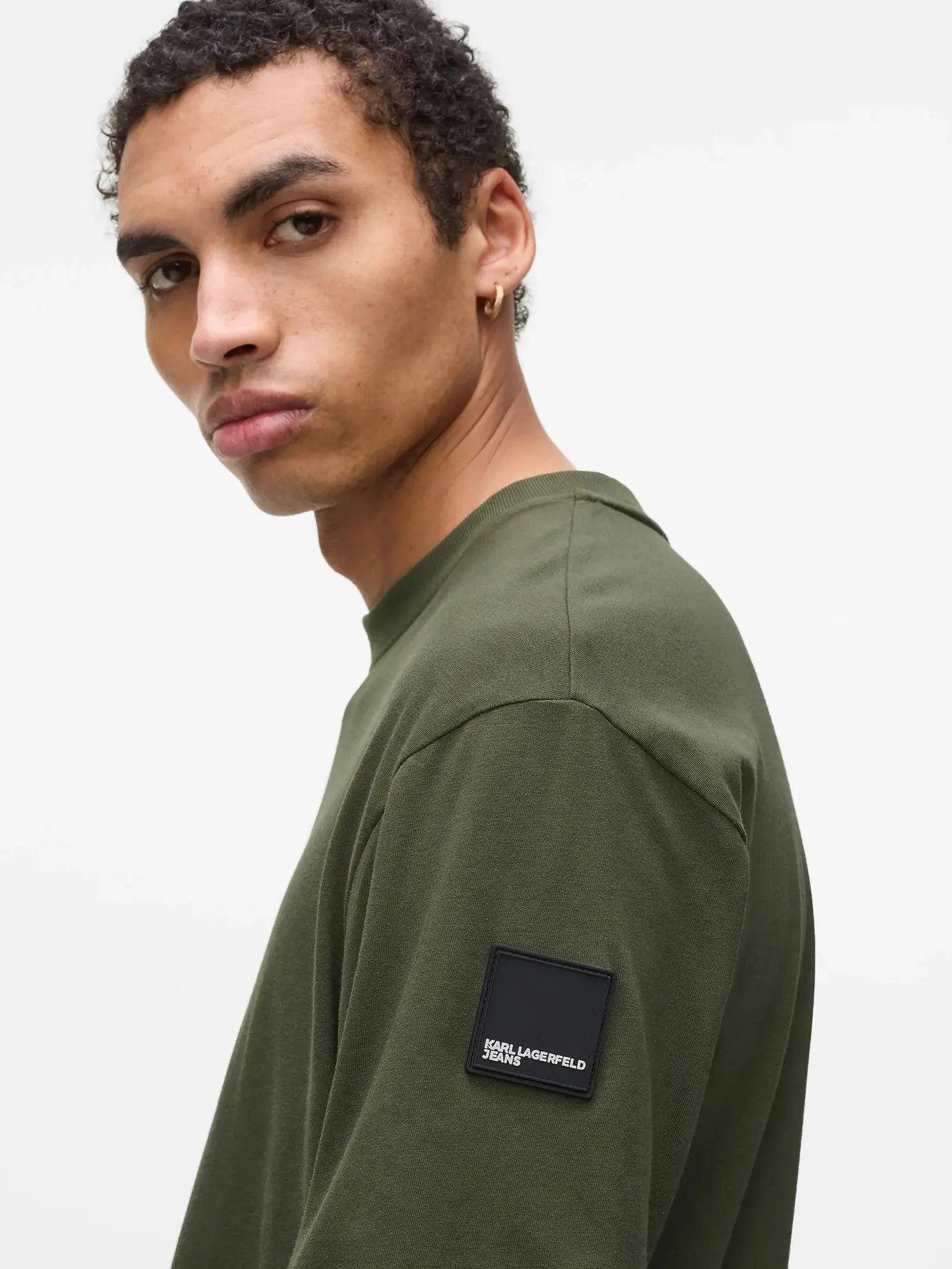 Polera corte regular parche goma Verde Karl Lagerfeld-3