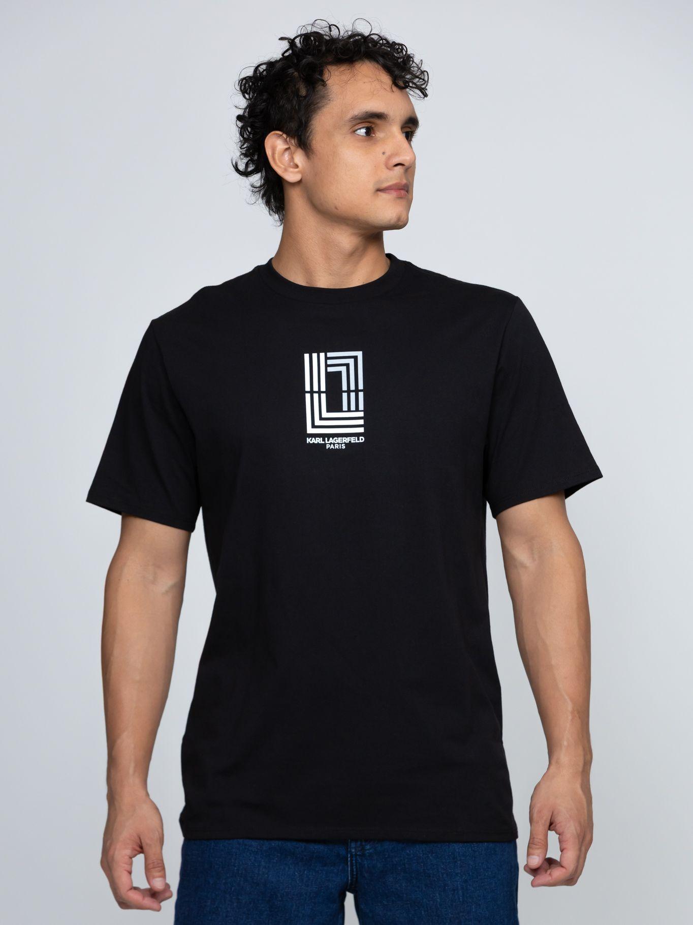Polera con logo geométrico Negro Karl Lagerfeld-0