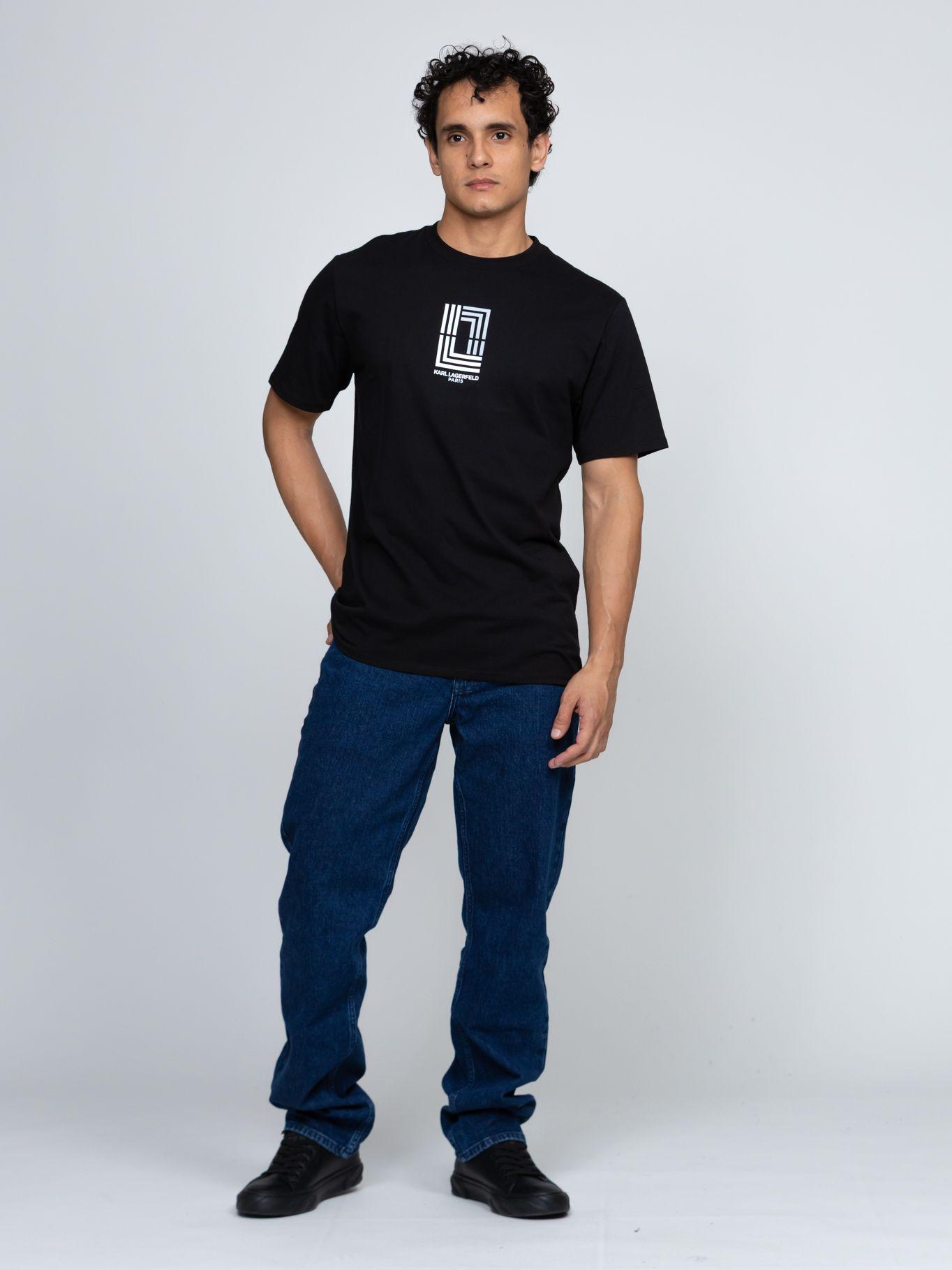 Polera con logo geométrico Negro Karl Lagerfeld-3