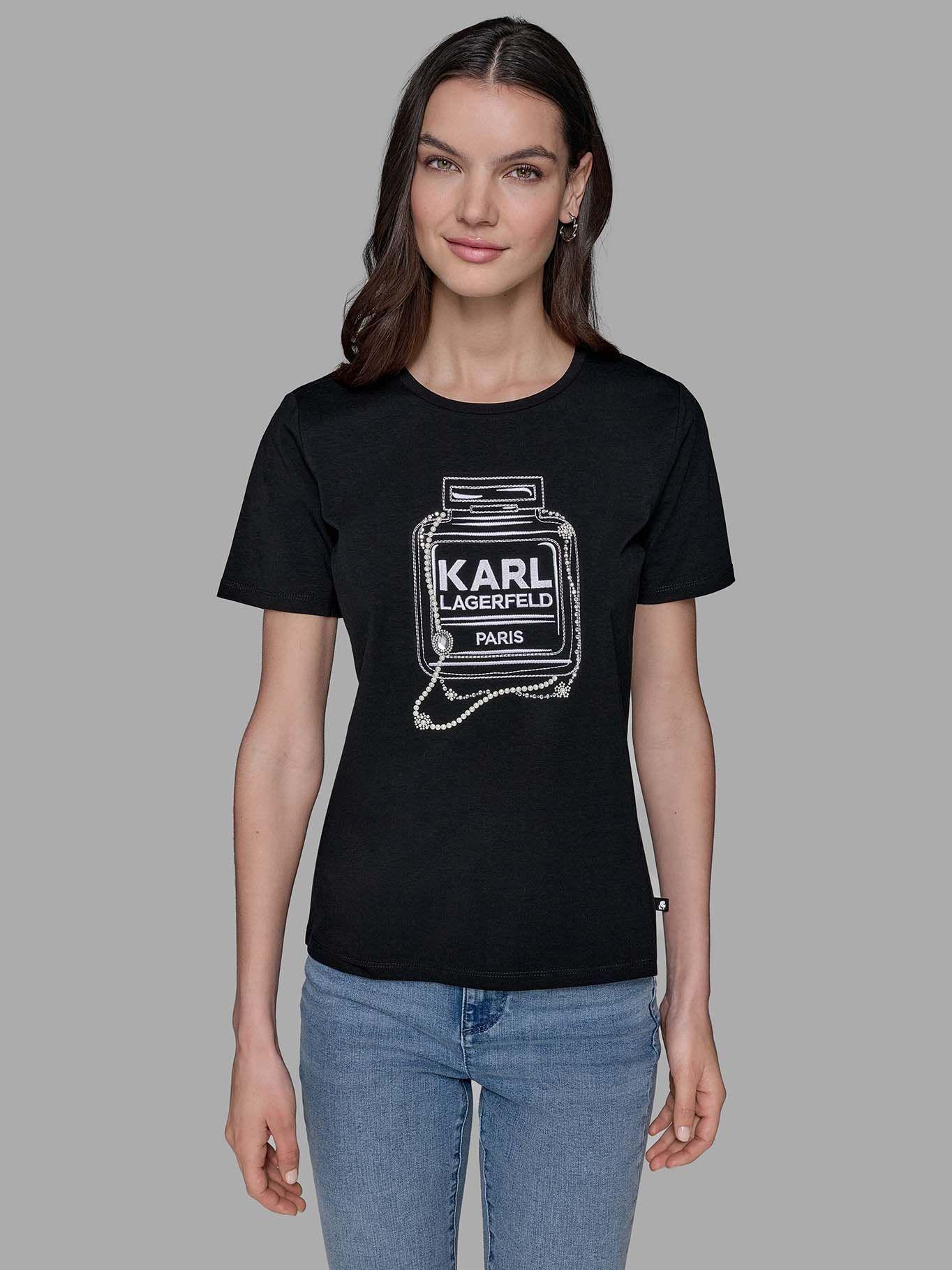 Polera de estampado perfume Karl Negro Karl Lagerfeld-1