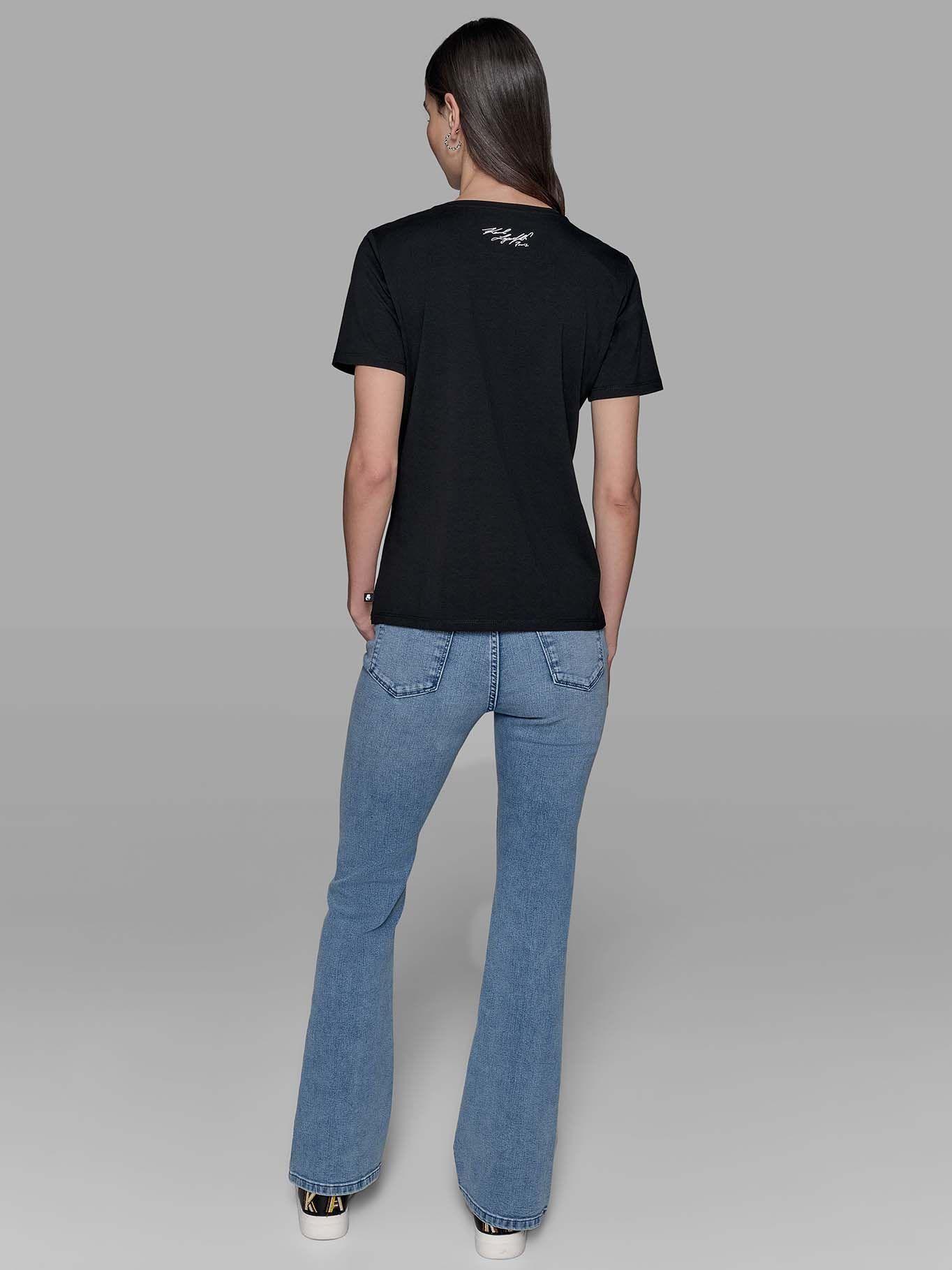 Polera de estampado perfume Karl Negro Karl Lagerfeld-2