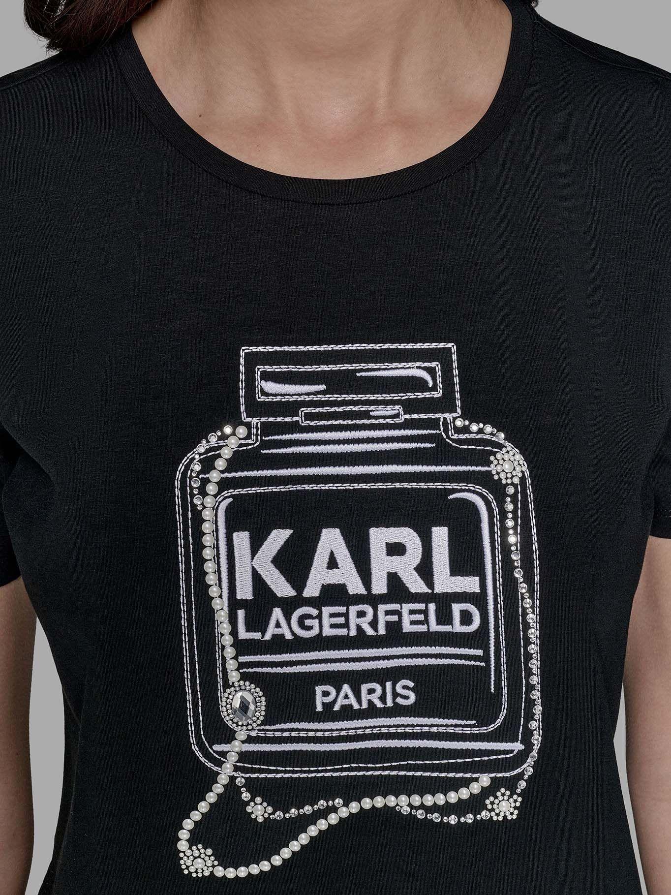 Polera de estampado perfume Karl Negro Karl Lagerfeld-4