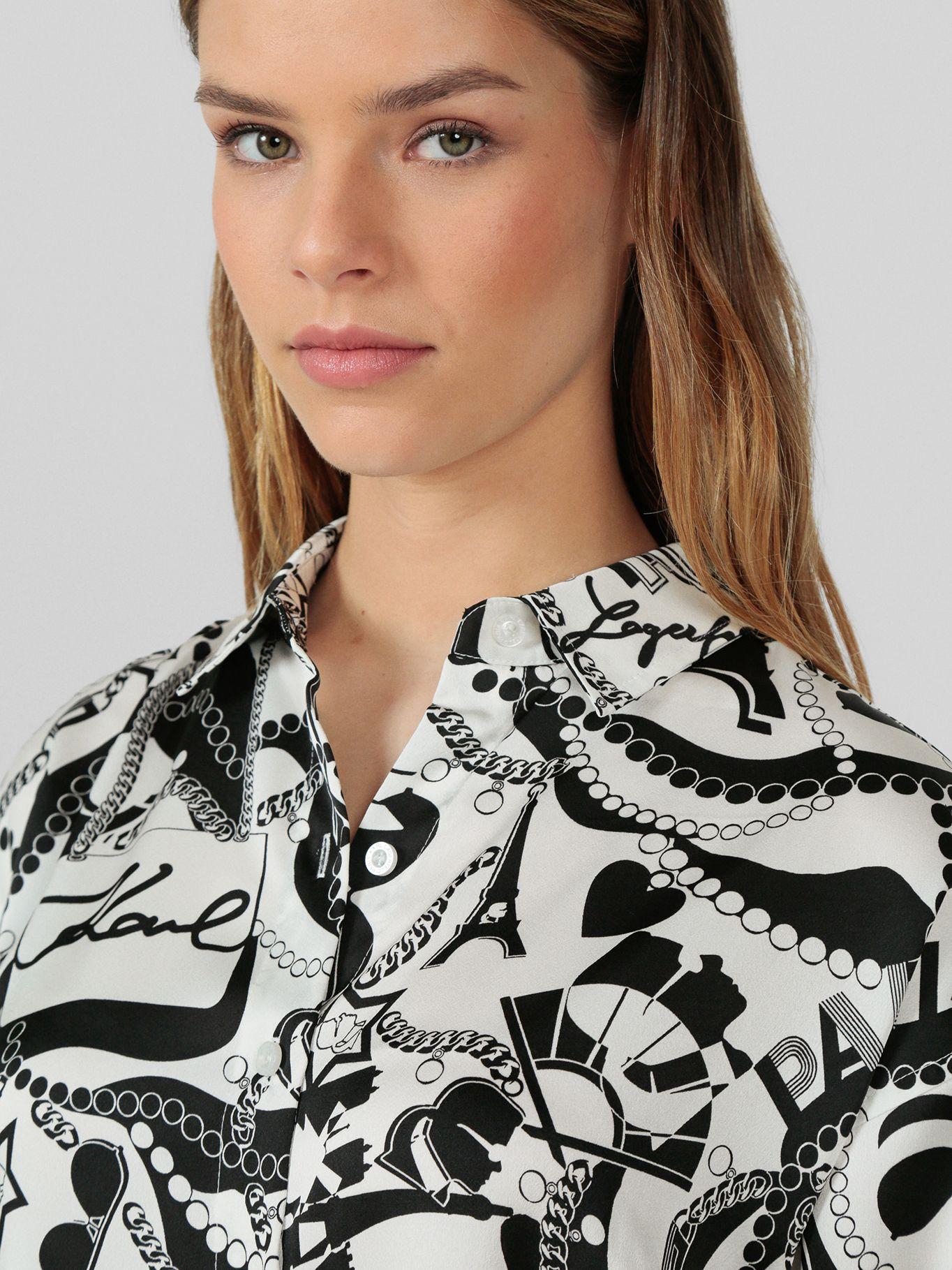 Blusa estampada oversize Multicolor Karl Lagerfeld-4