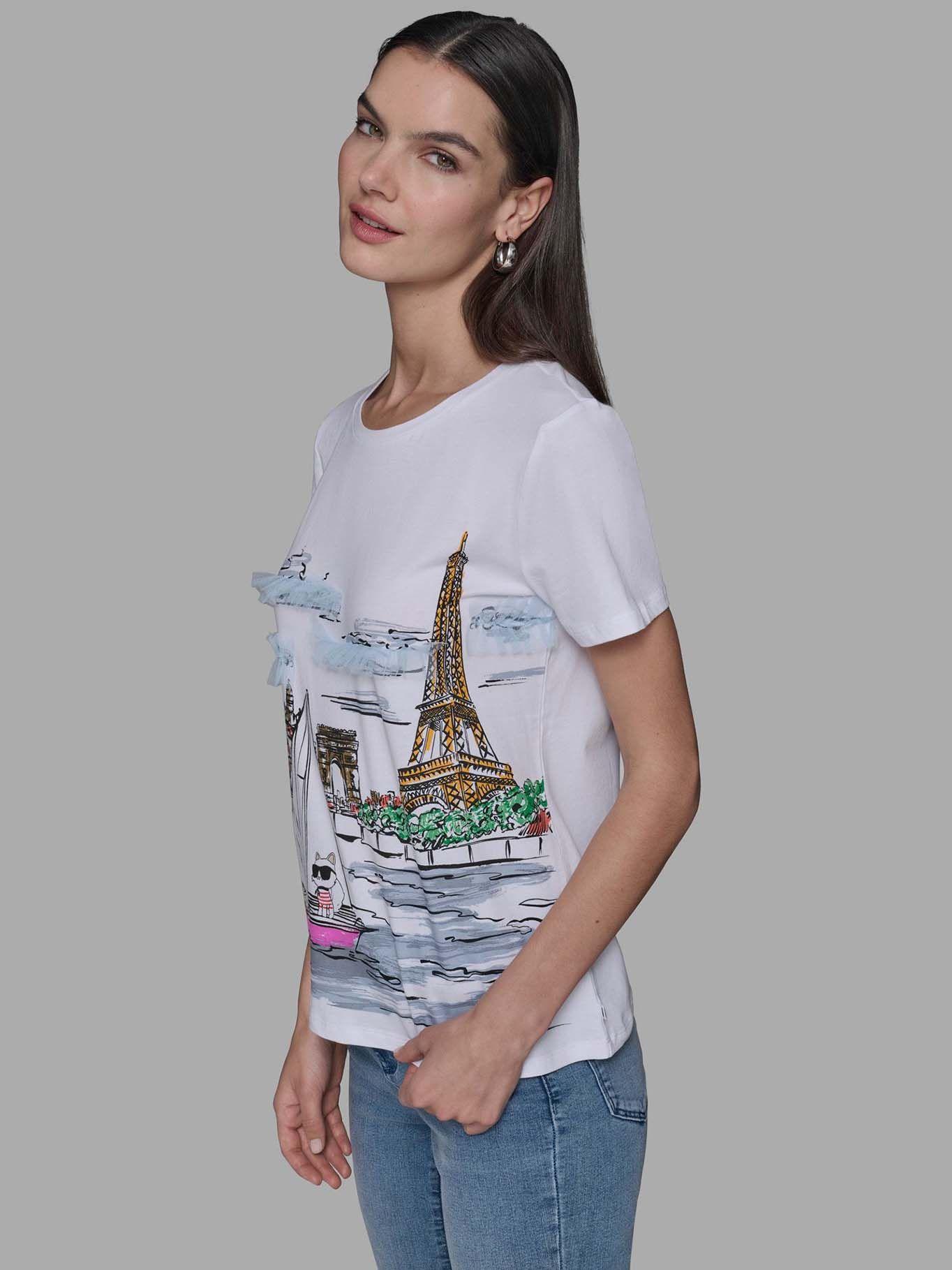 Polera mini Choupette París Blanco Karl Lagerfeld-3