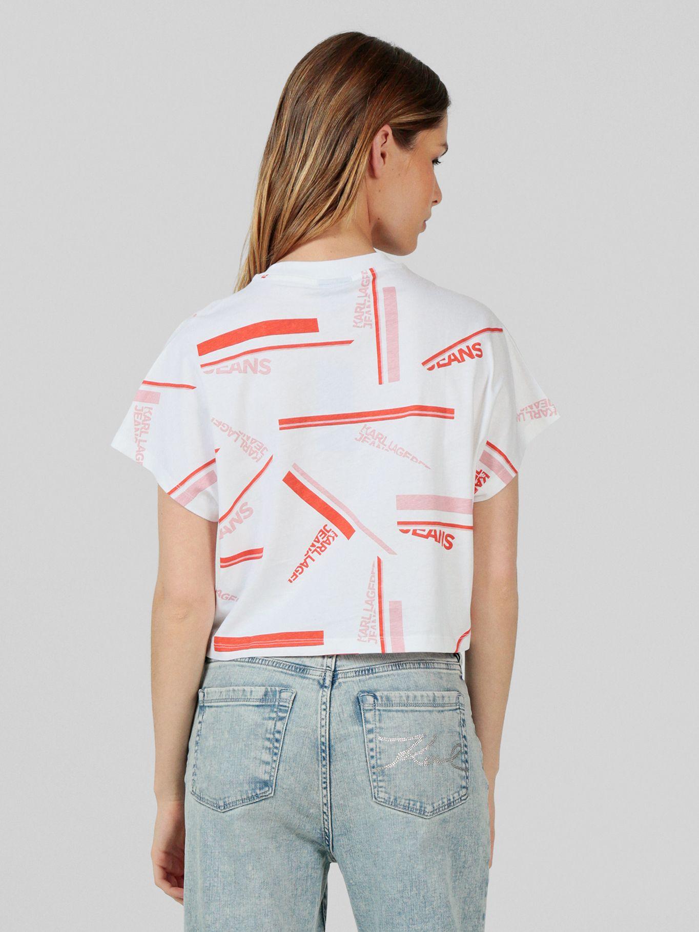 Polera cropped estampado gráfico Blanco Karl Lagerfeld-2