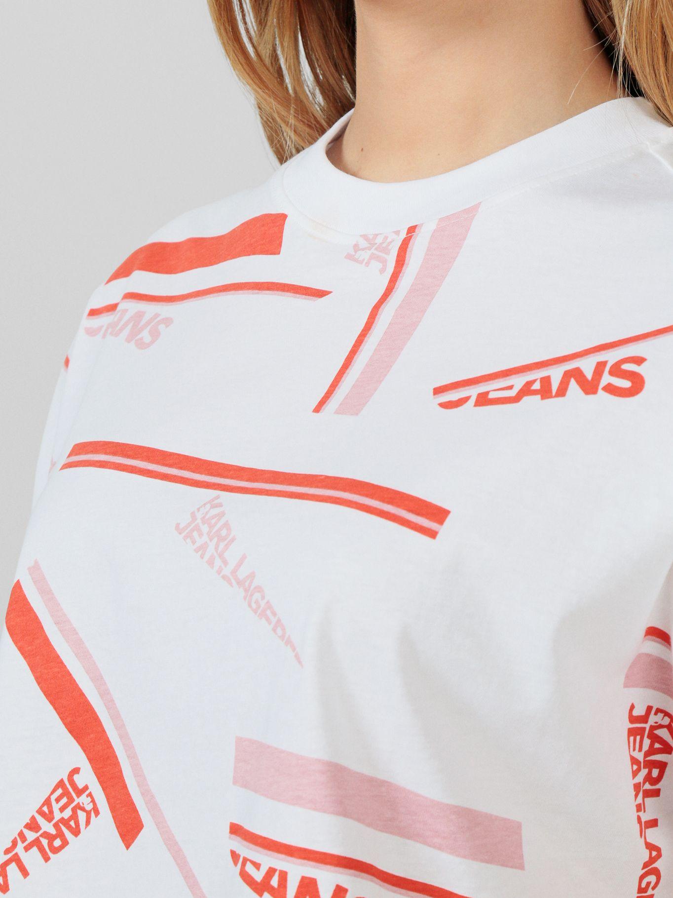 Polera cropped estampado gráfico Blanco Karl Lagerfeld-4