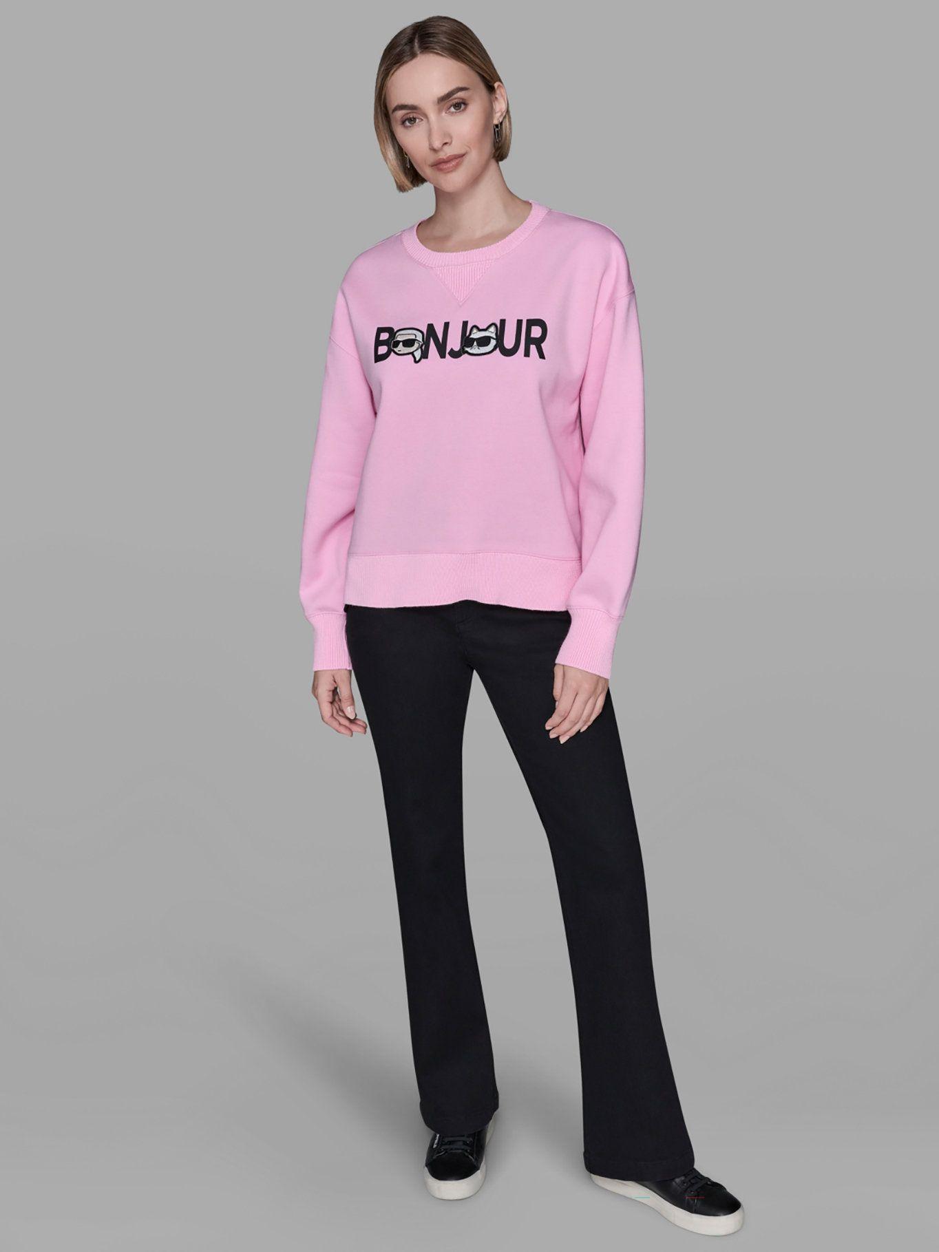 Polerón felpa Bonjour Karl Choupette Rosado Karl-1