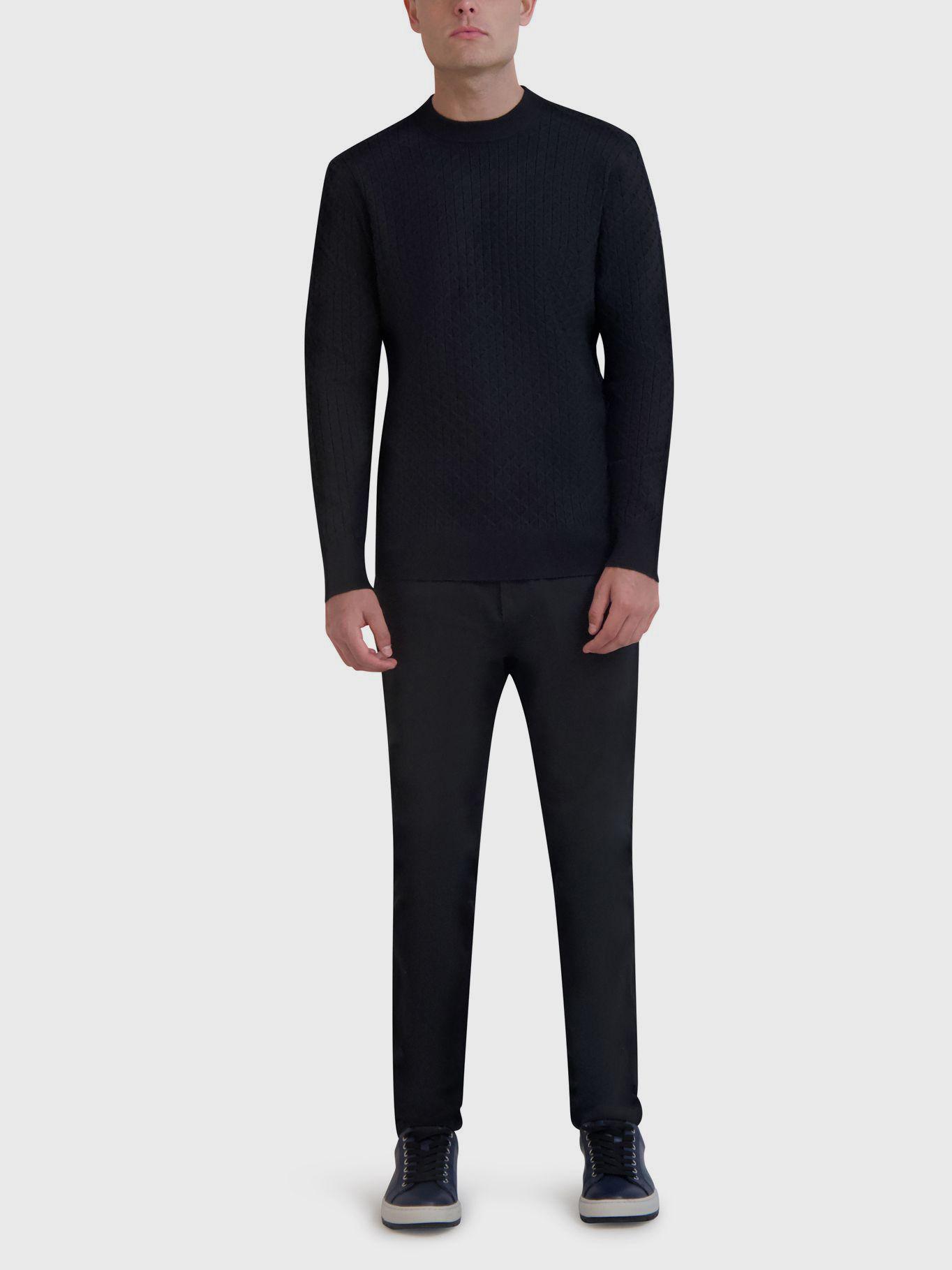 Sweater texturizado geométrico Negro-1