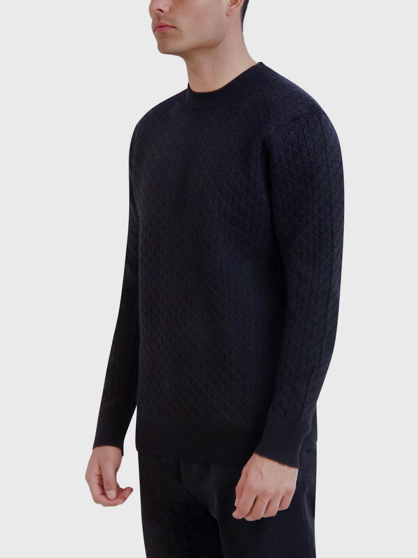 Sweater texturizado geométrico Negro-3