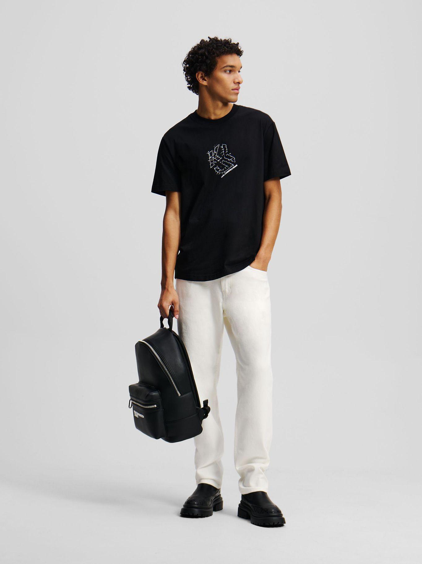 Polera regular monograma Negro- Karl Lagerfeld-1