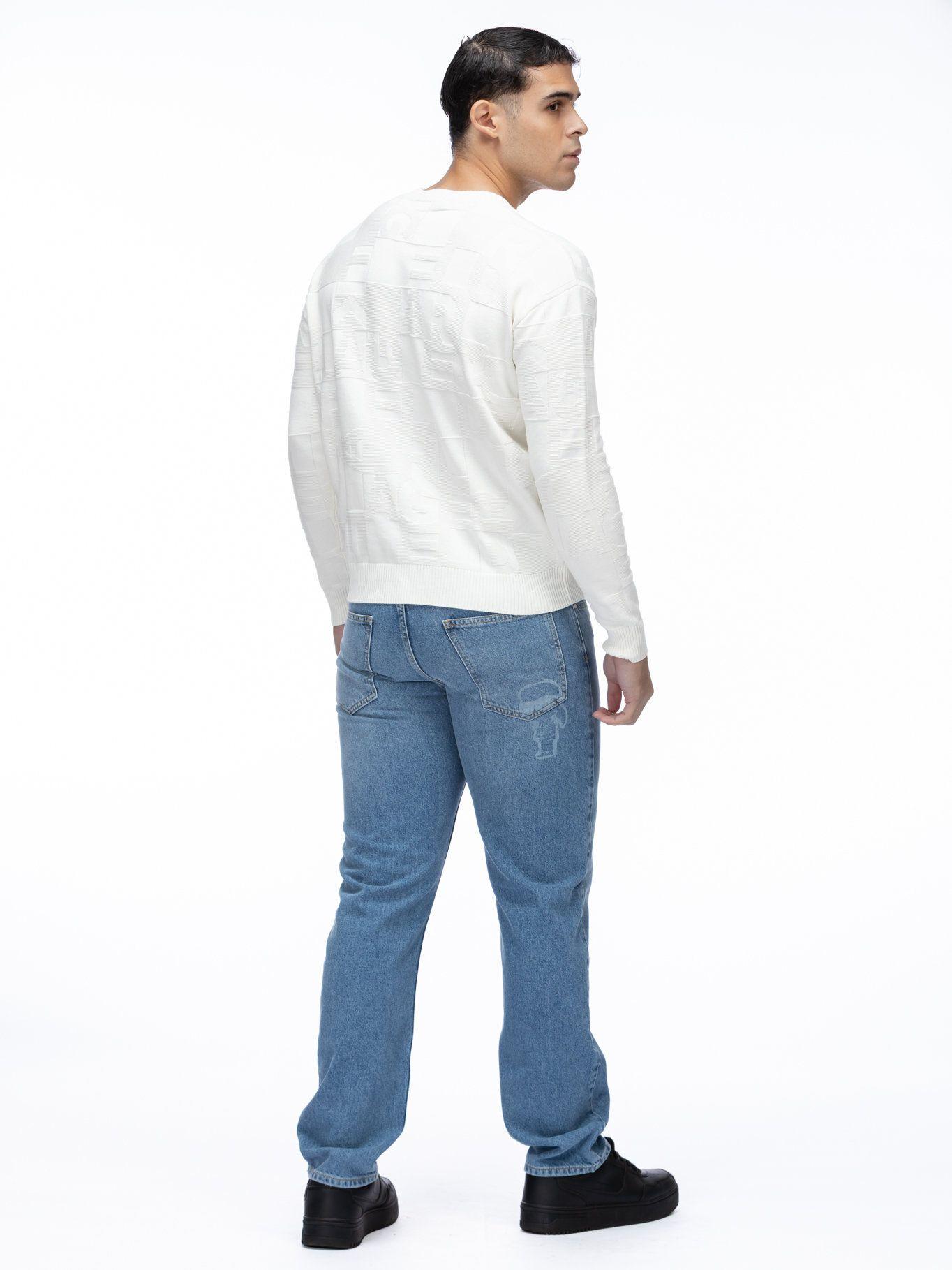 Sweater en jacquard de logo K Crema Karl Lagerfeld-2