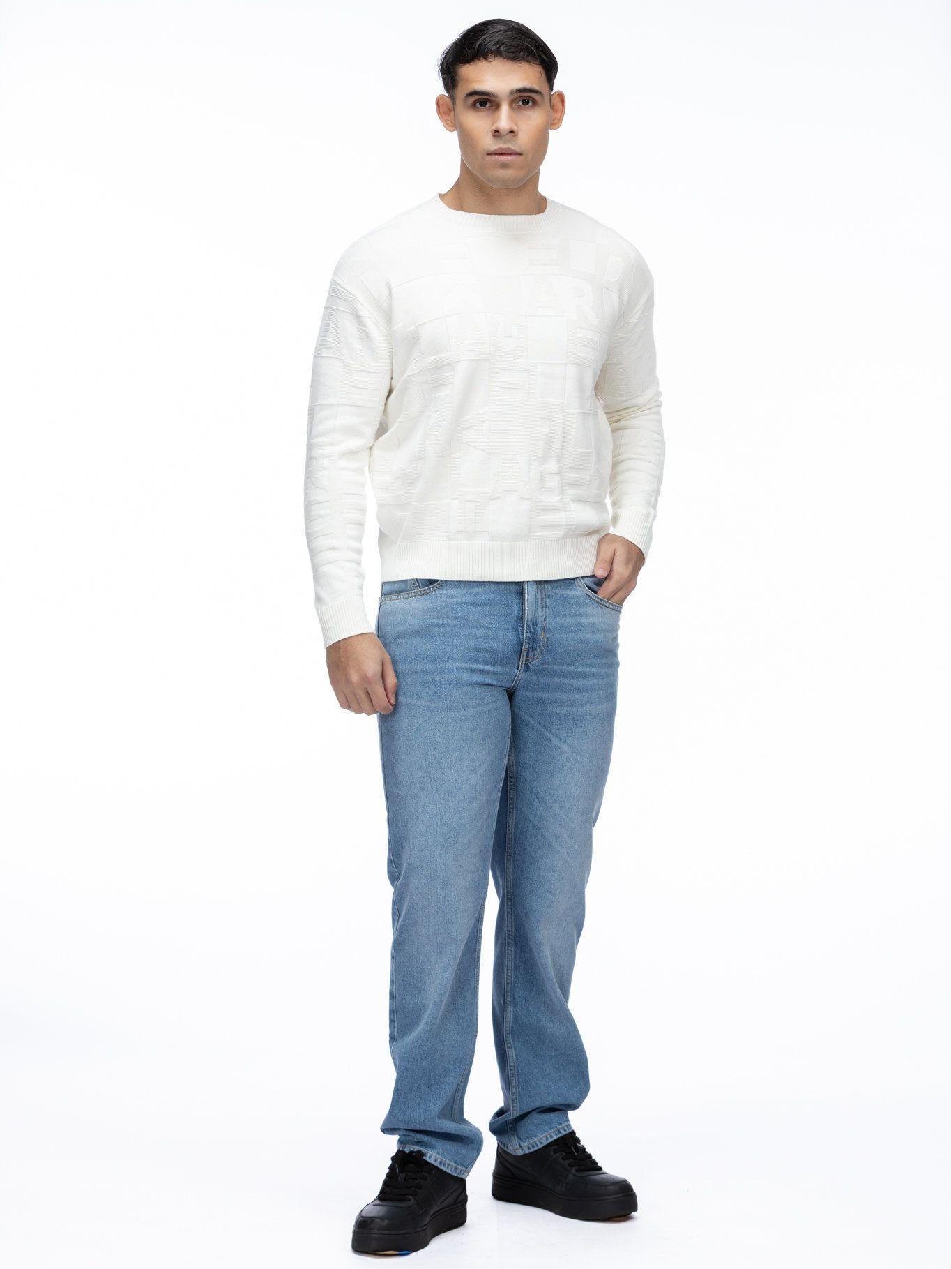 Sweater en jacquard de logo K Crema Karl Lagerfeld-3