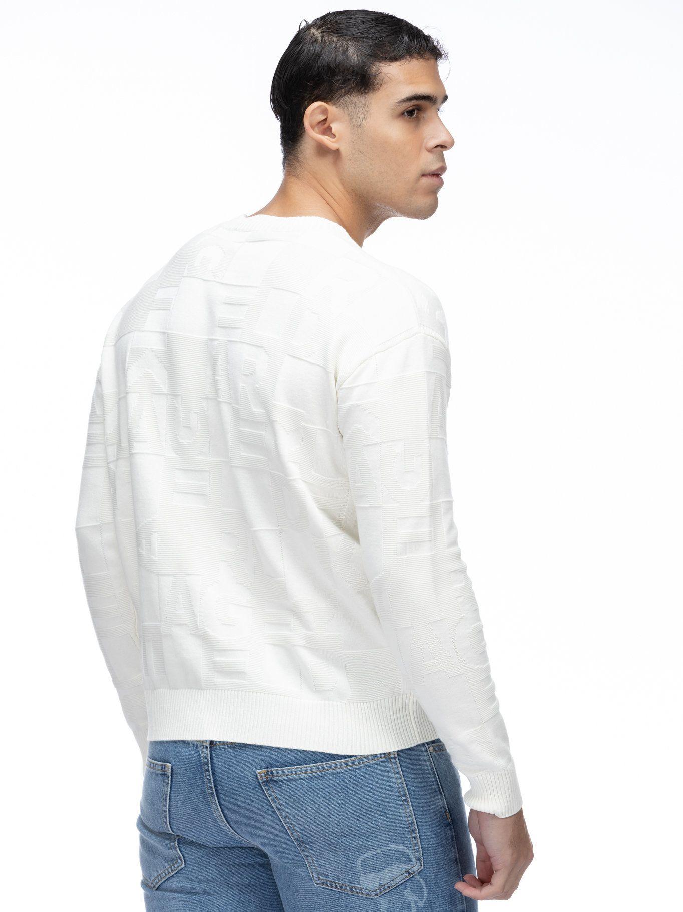 Sweater en jacquard de logo K Crema Karl Lagerfeld-4