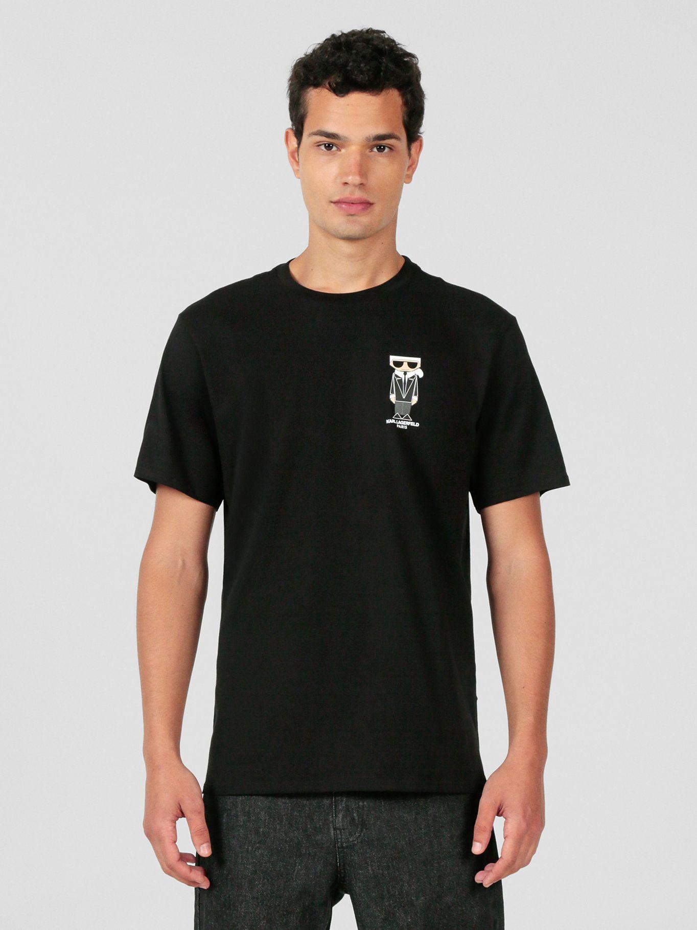 Polera con estampado de Karl Negro Karl Lagerfeld-0