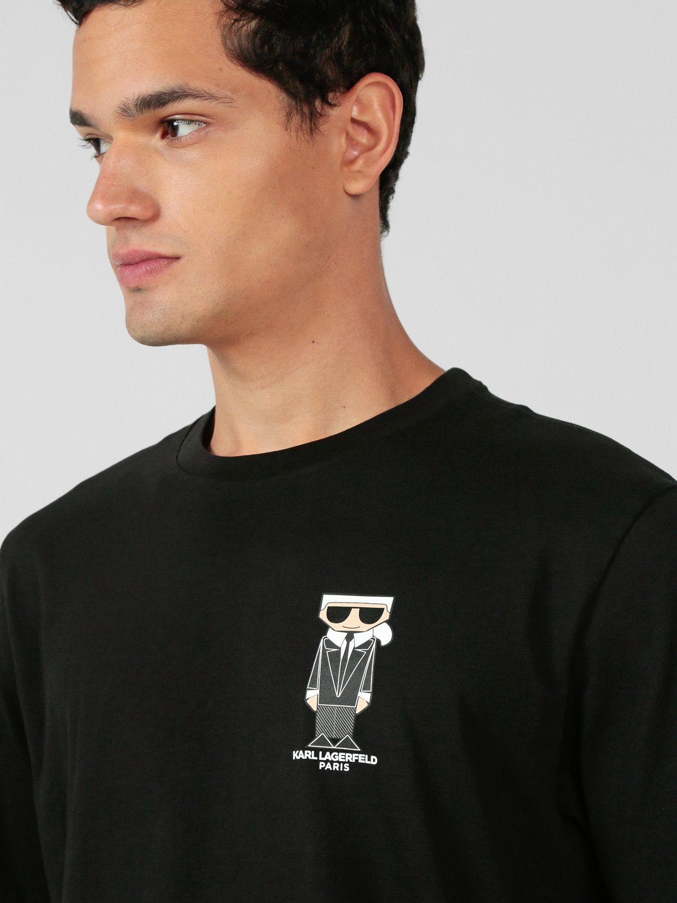 Polera con estampado de Karl Negro Karl Lagerfeld-4