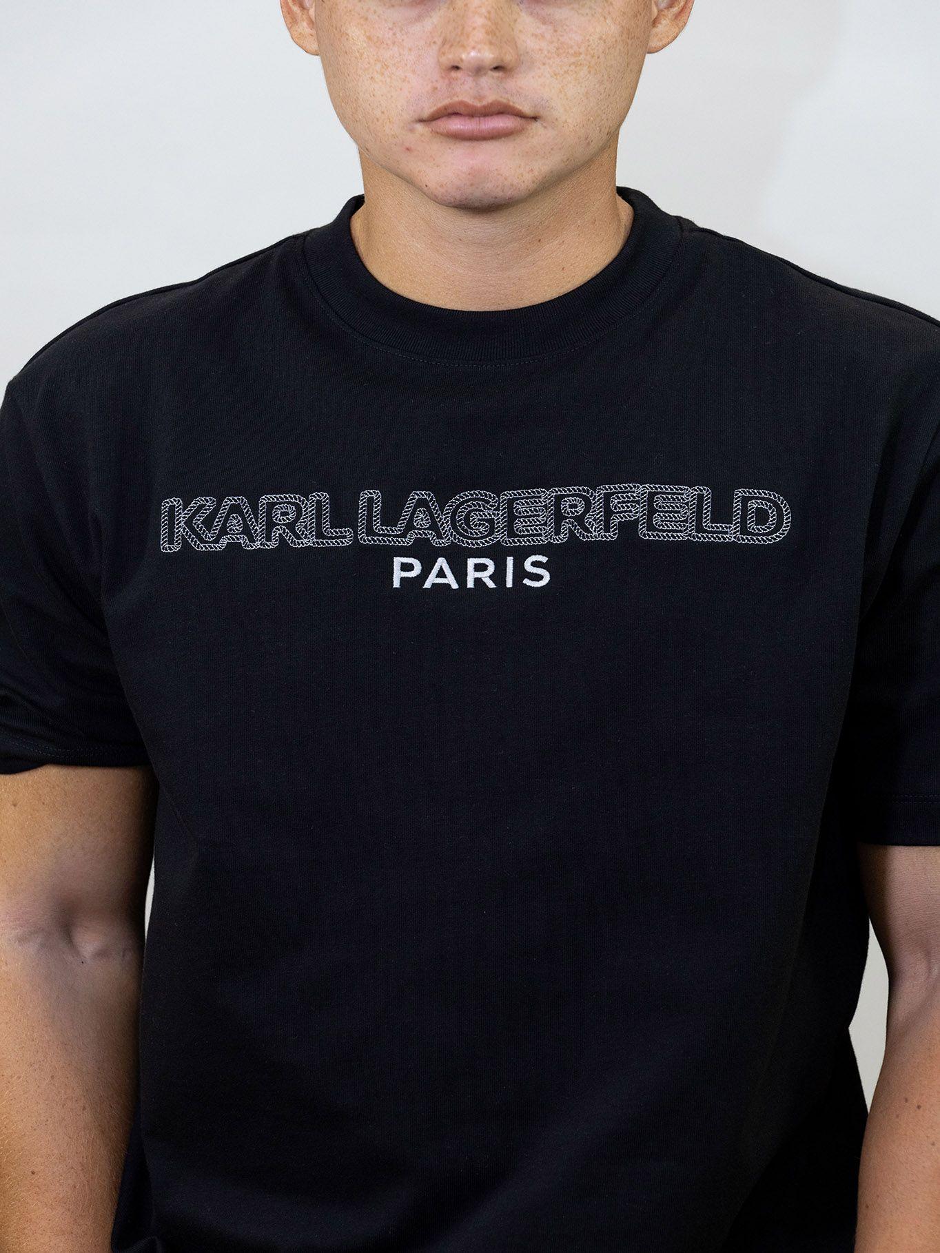 Polera con logo estampado doble 30s Negro Karl-2