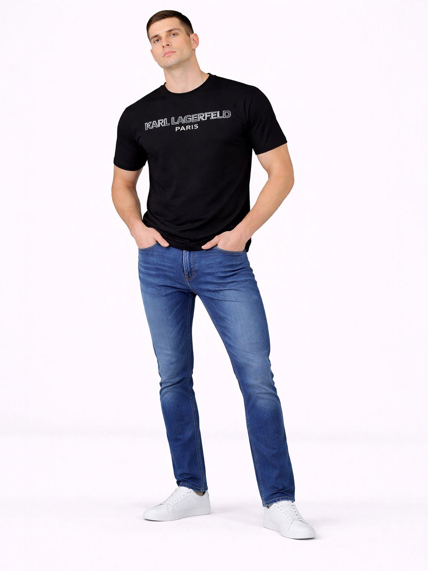 Polera con logo estampado doble 30s Negro Karl-1