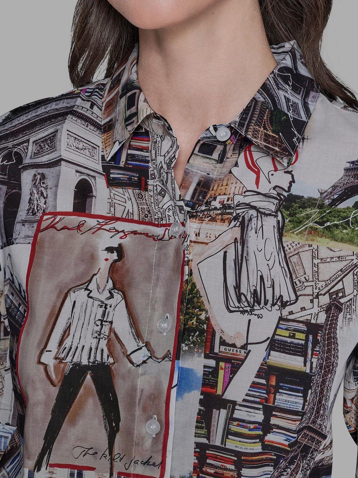 Camisa de estampado de ciudad Multicolor Karl Lagerfeld-4
