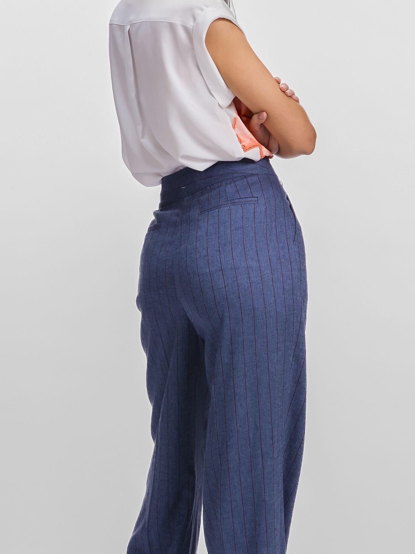 Pantalón de lino con corte relajado Azul Karl Lagerfeld-2