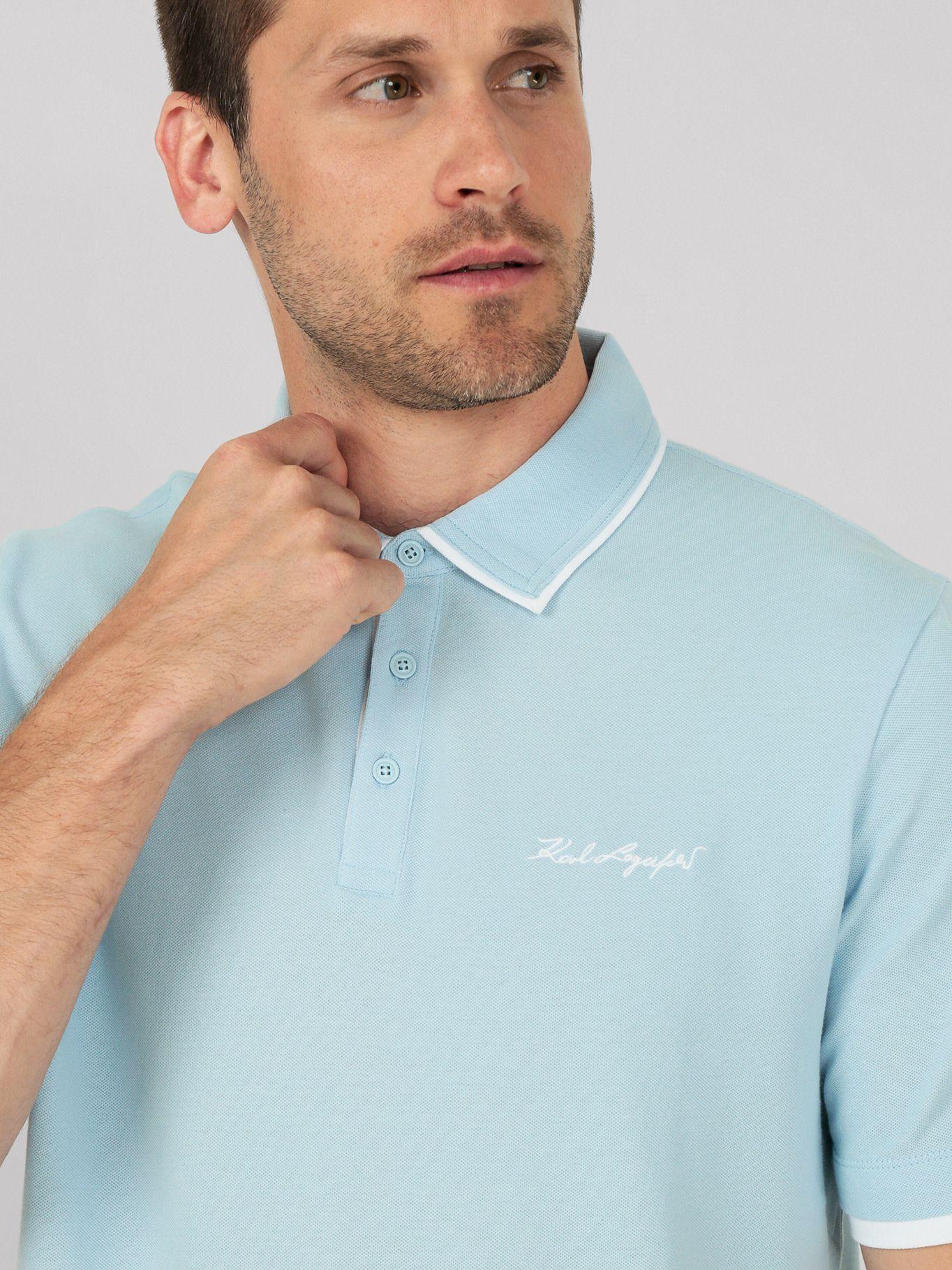 Polo de algodón pima Negro Karl Lagerfeld-4