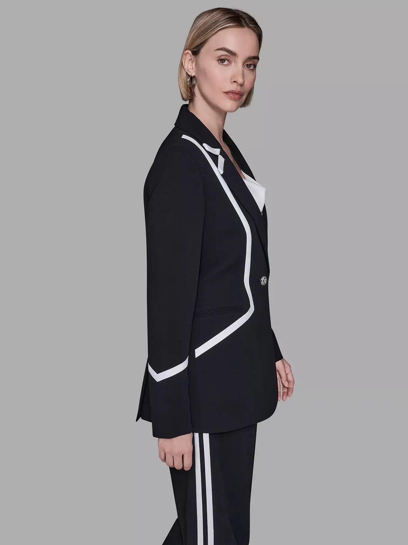 Blazer líneas contraste Luxe Negro Karl Lagerfeld-3