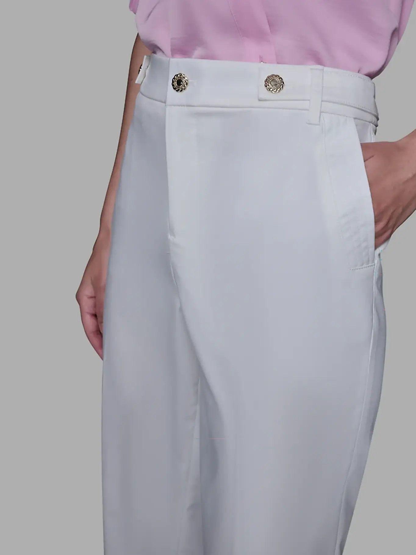 Pantalón tobillero Blanco Karl Lagerfeld-3
