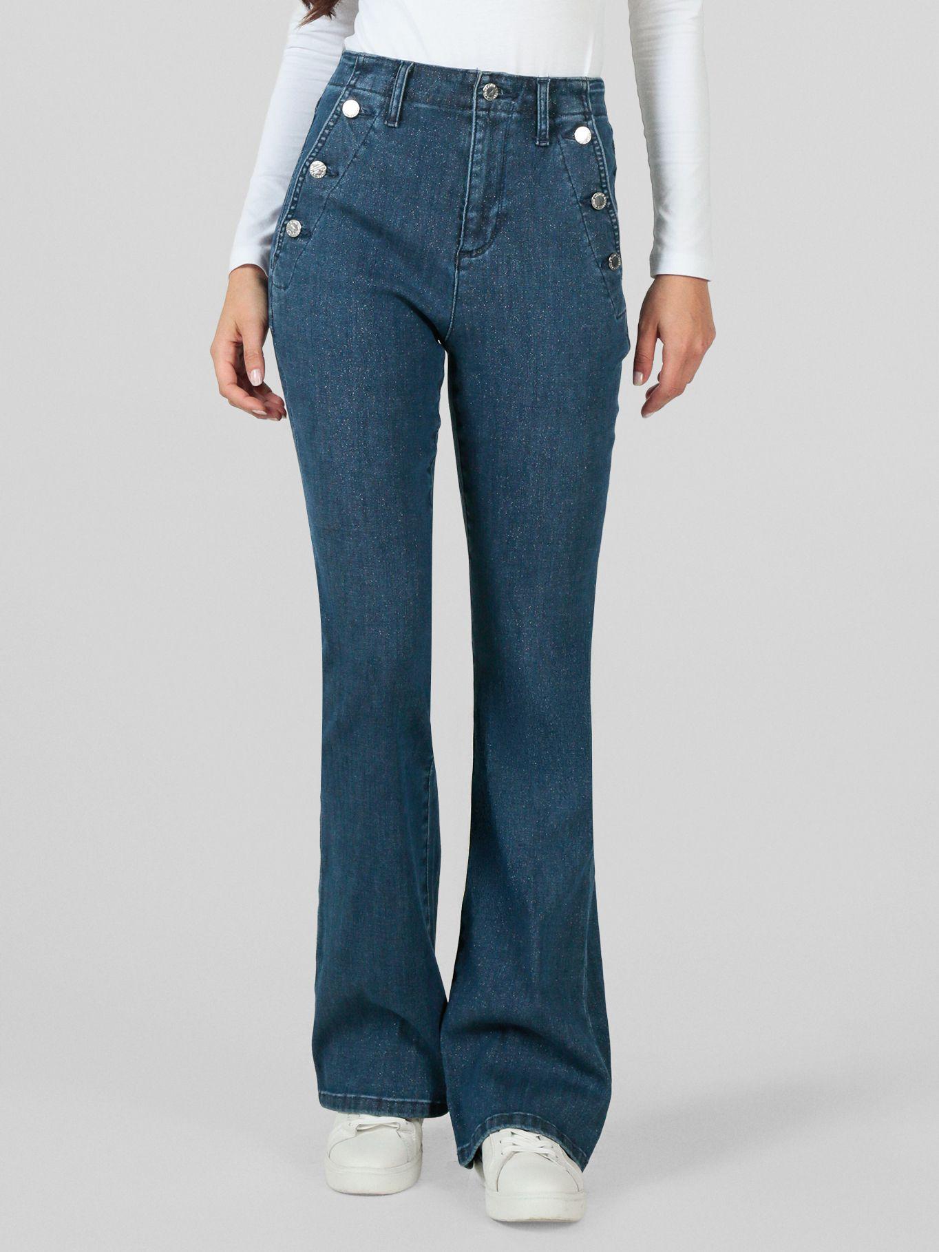 Jeans con diseño de botones Azul Karl Lagerfeld-0