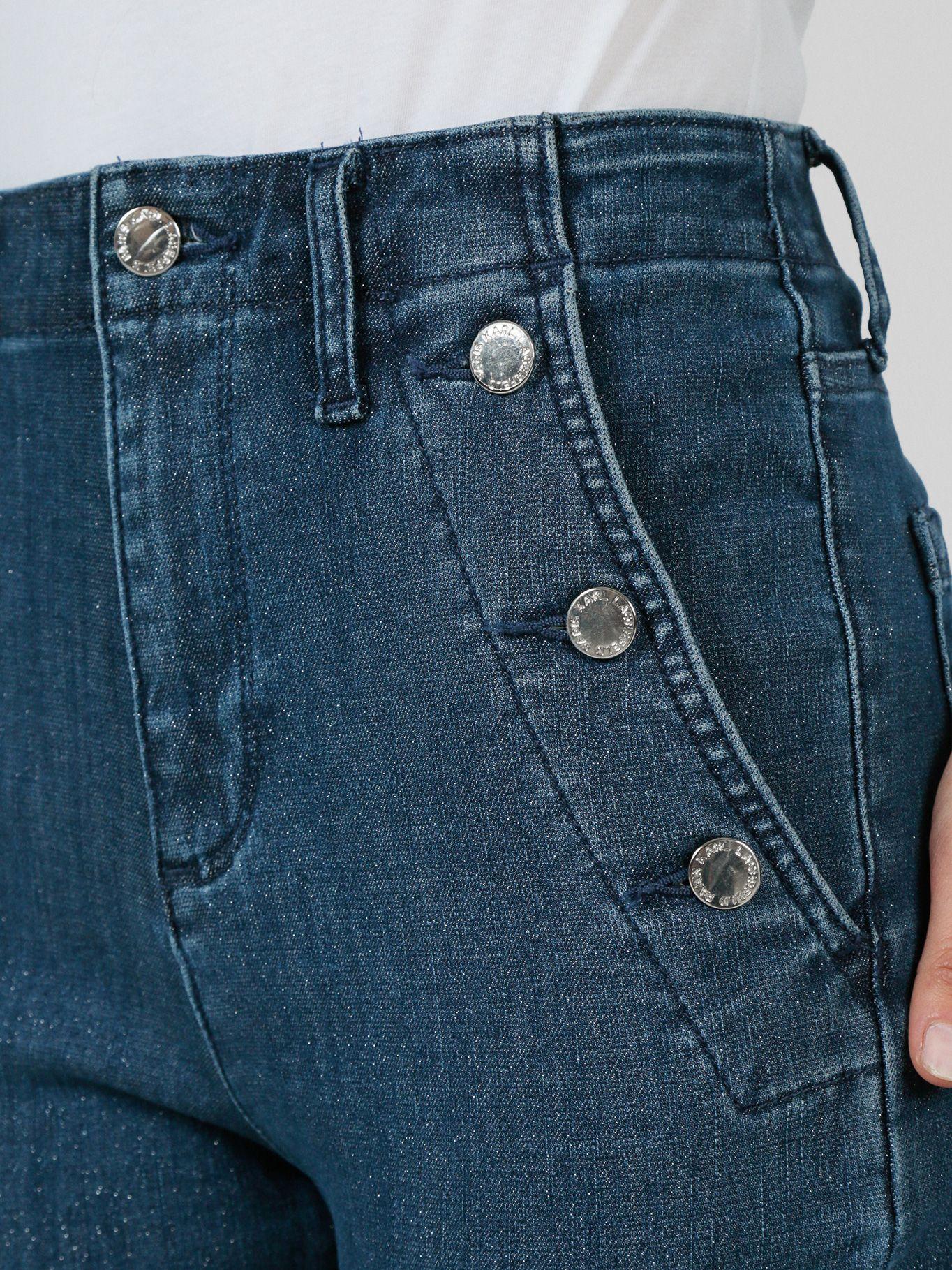 Jeans con diseño de botones Azul Karl Lagerfeld-4
