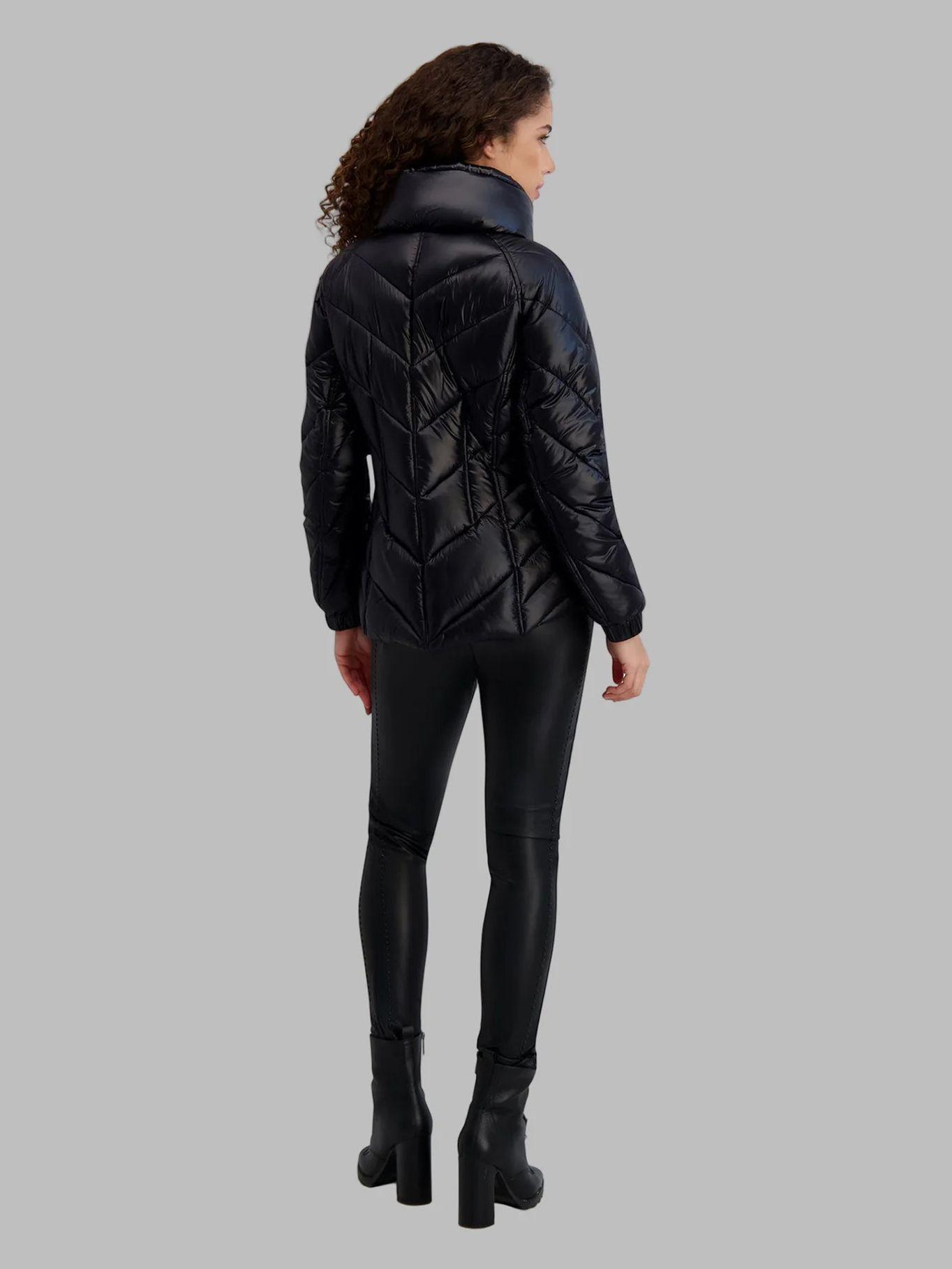 Chaqueta puffer cortas con fruncidos Negro Karl-2